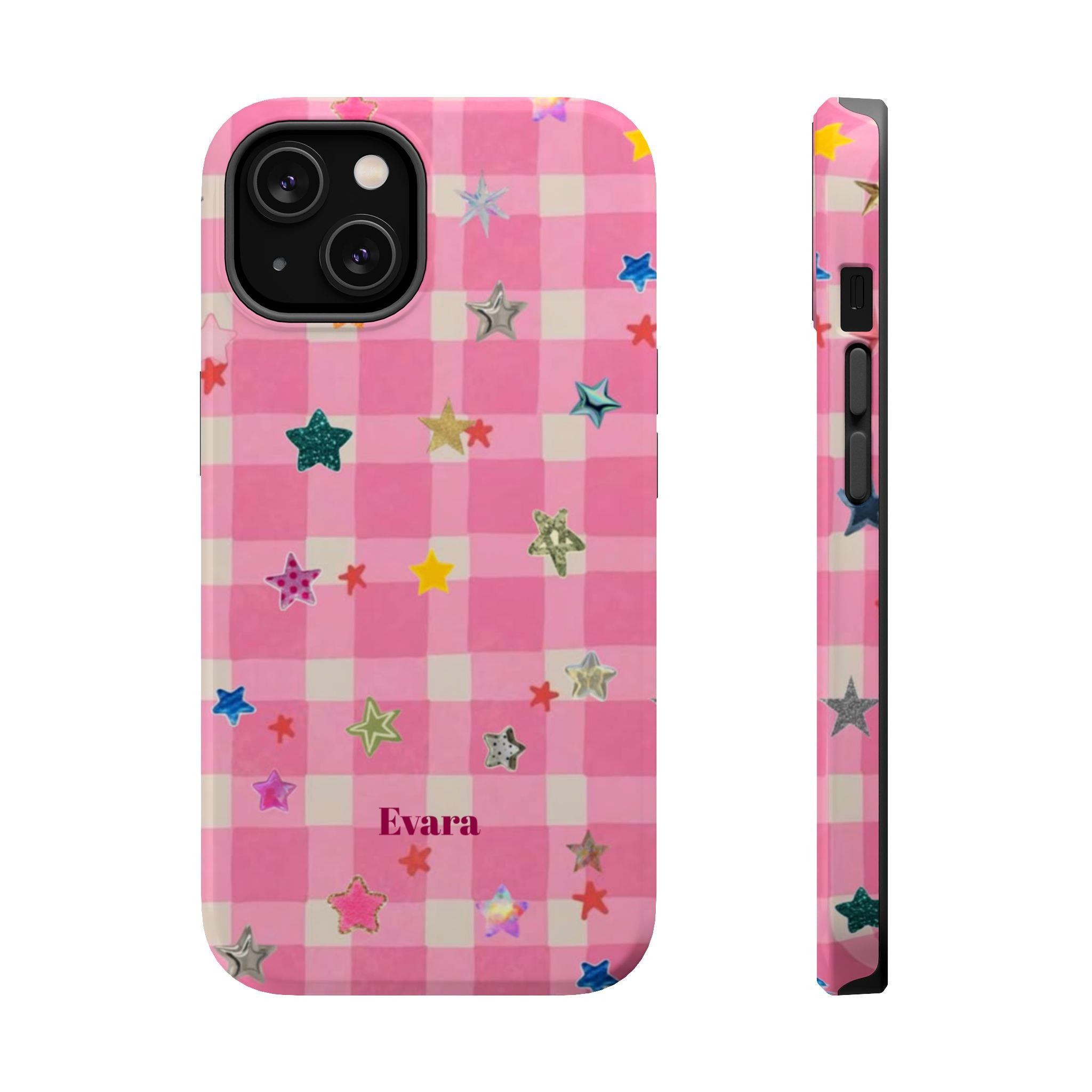 Pink Gingham Star Phone Case- Magsafe