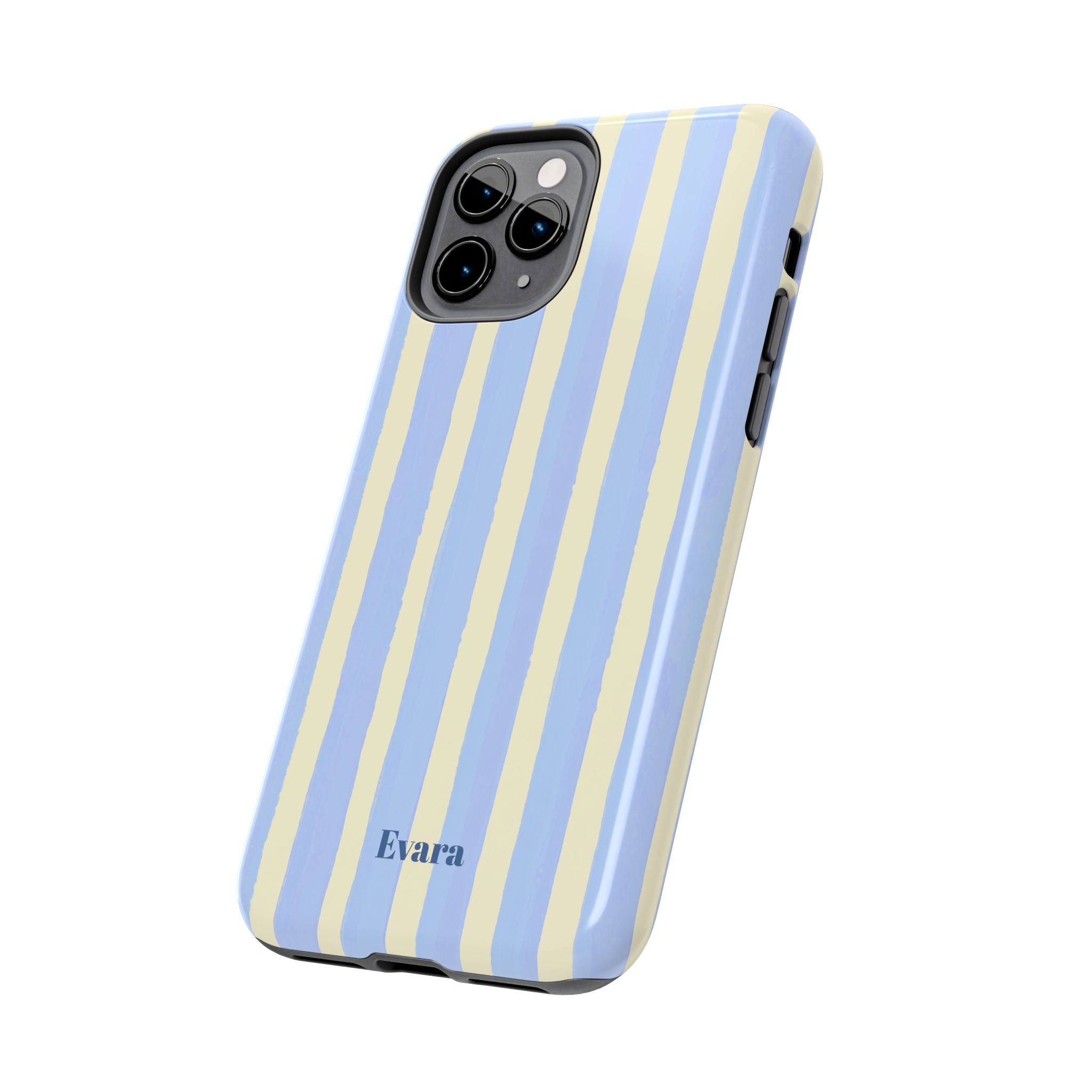 Pastel Blue & Cream Stripe Phone Case