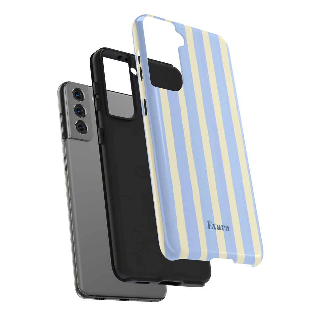 Pastel Blue & Cream Stripe Phone Case