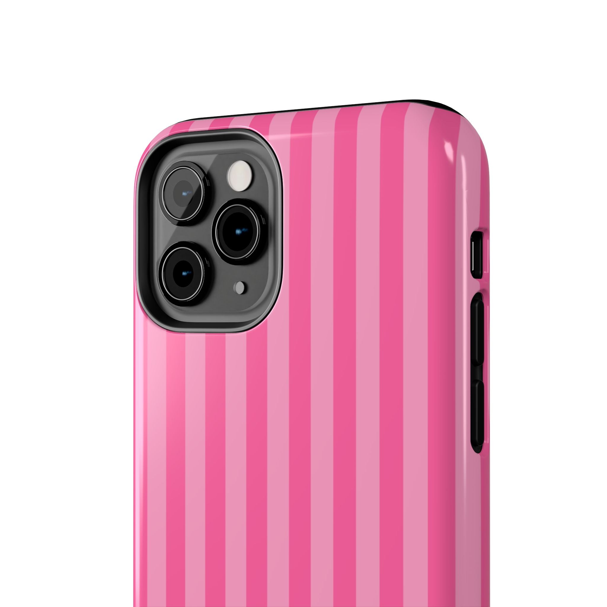 Pink Vertical Stripe Phone Case — Personalized Name Option