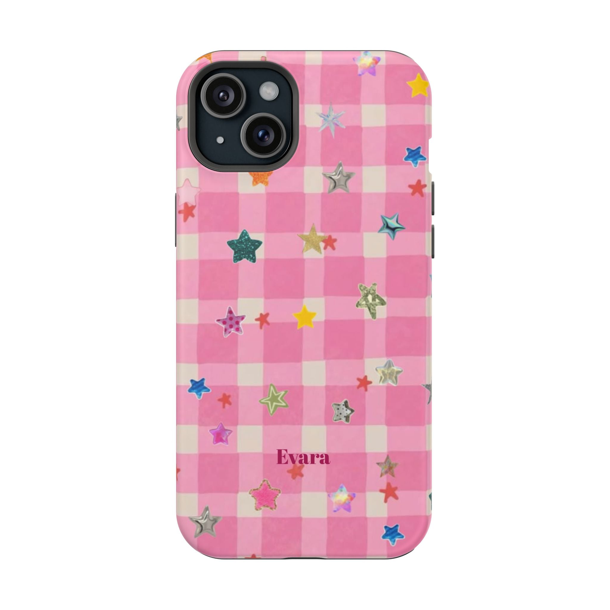 Pink Gingham Star Phone Case- Magsafe