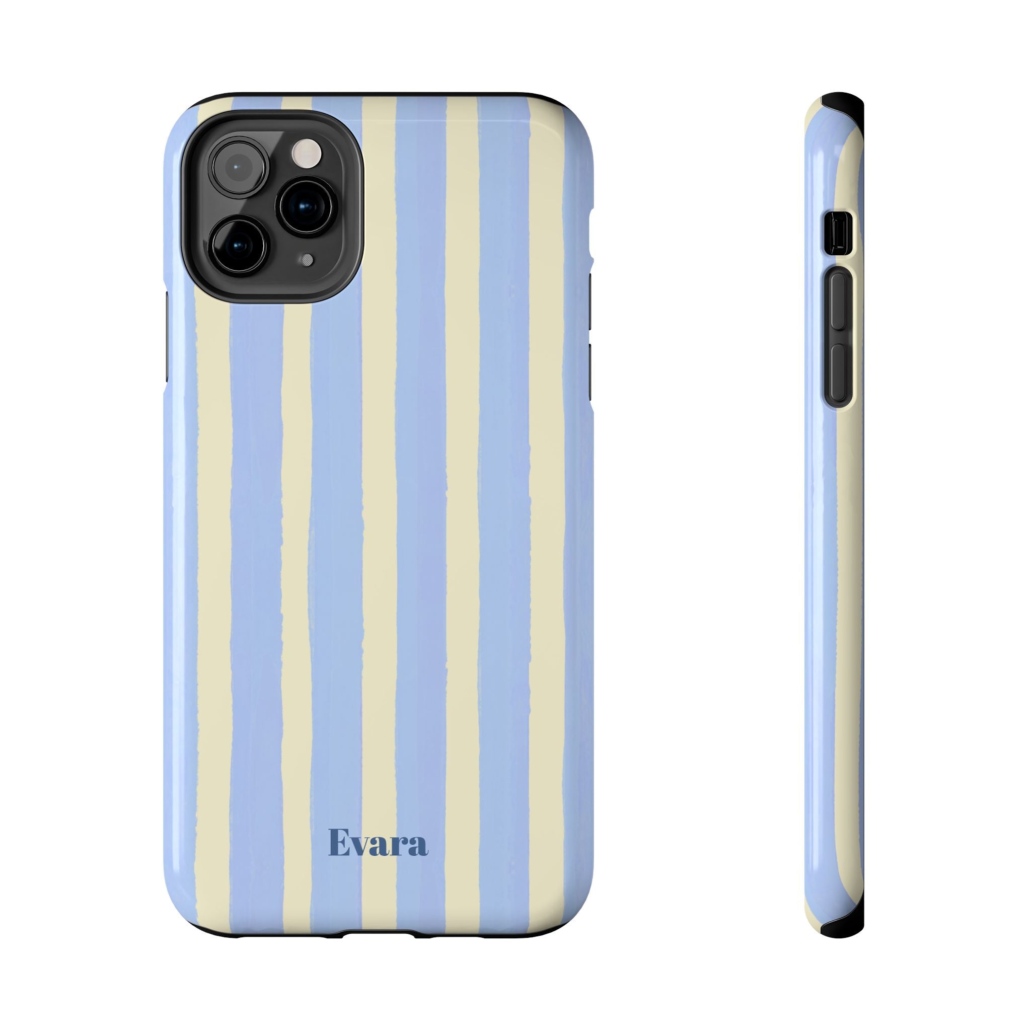 Pastel Blue & Cream Stripe Phone Case