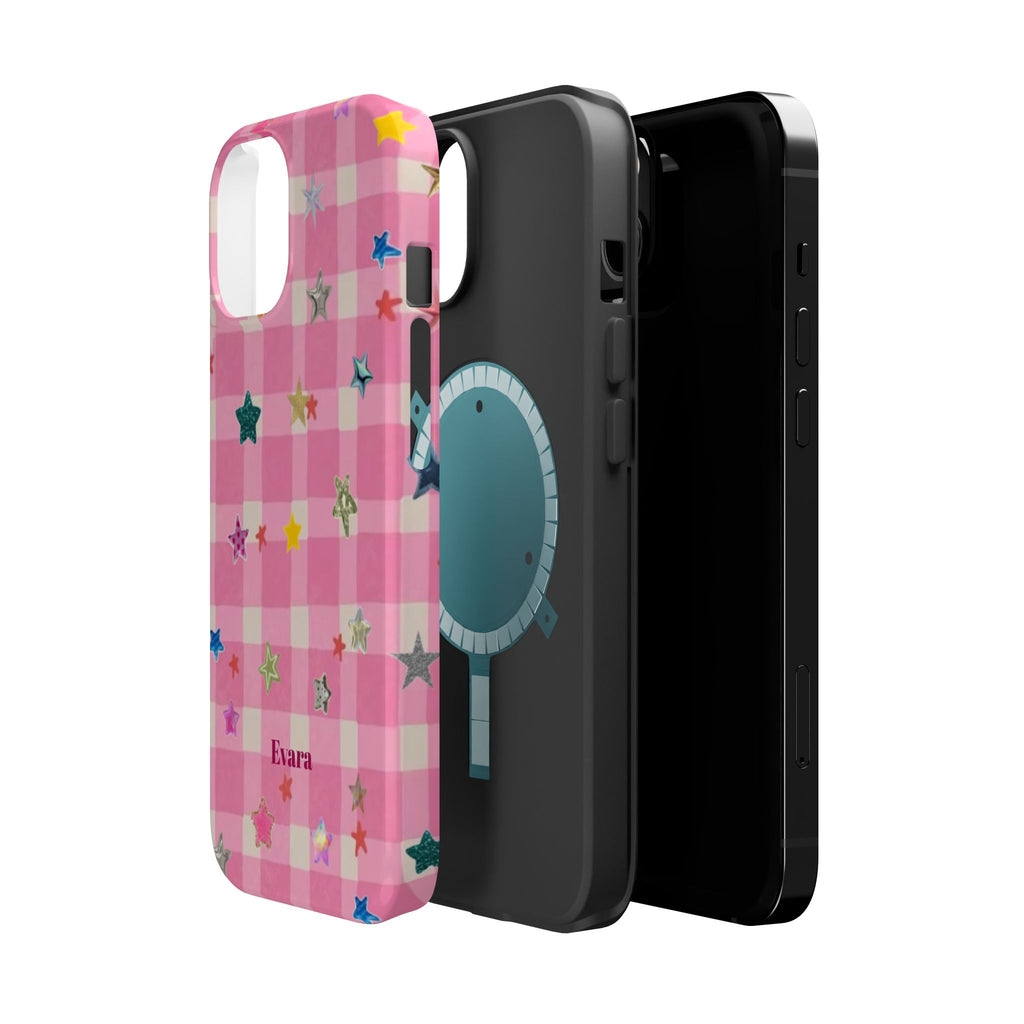 Pink Gingham Star Phone Case- Magsafe
