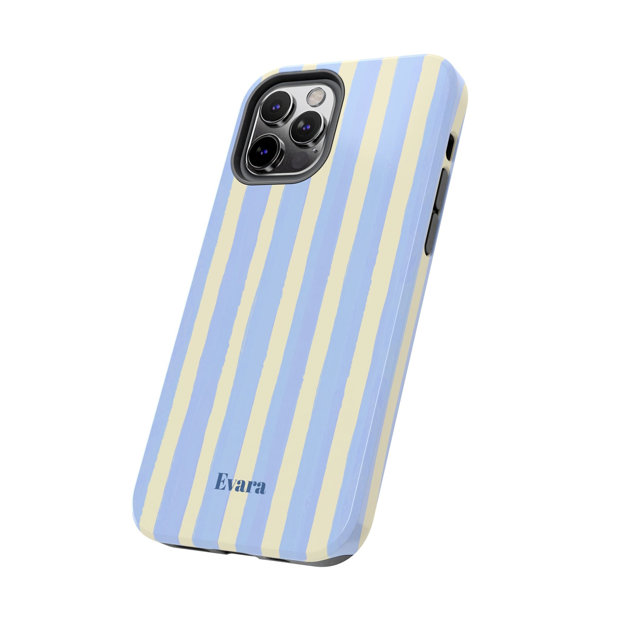 Pastel Blue & Cream Stripe Phone Case