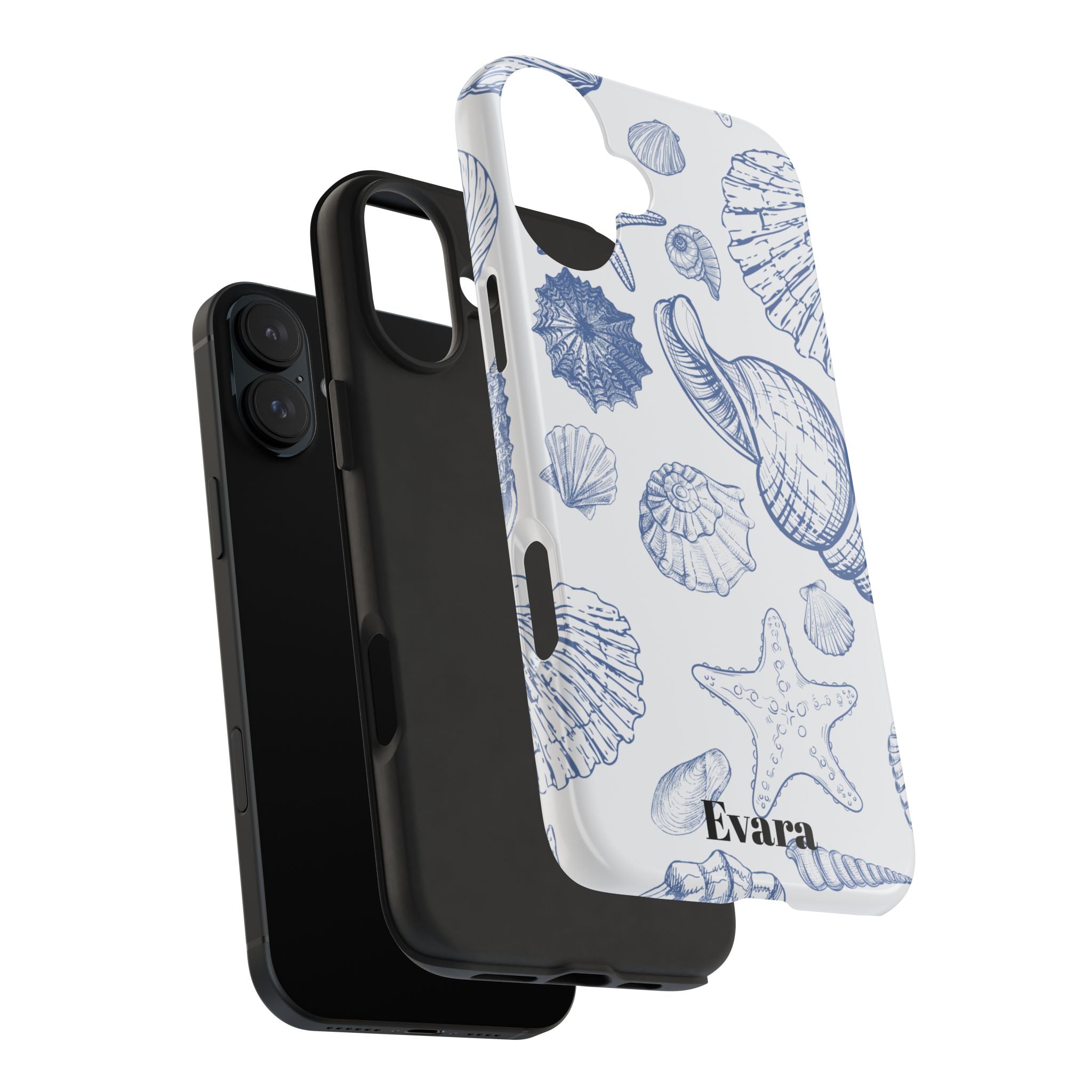 Blue Coastal Shell Pattern Phone Case
