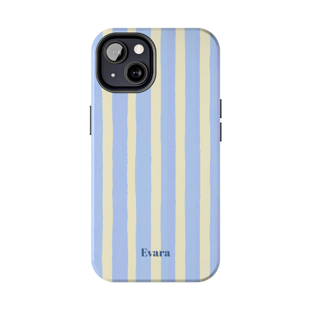 Pastel Blue & Cream Stripe Phone Case
