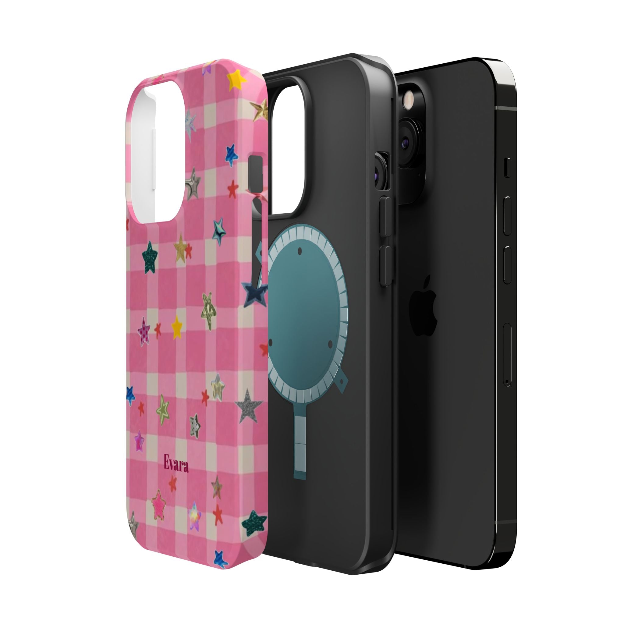 Pink Gingham Star Phone Case- Magsafe