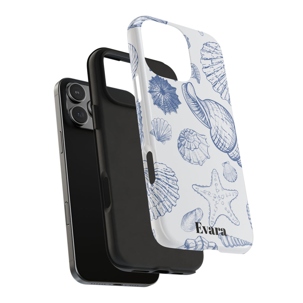Blue Coastal Shell Pattern Phone Case