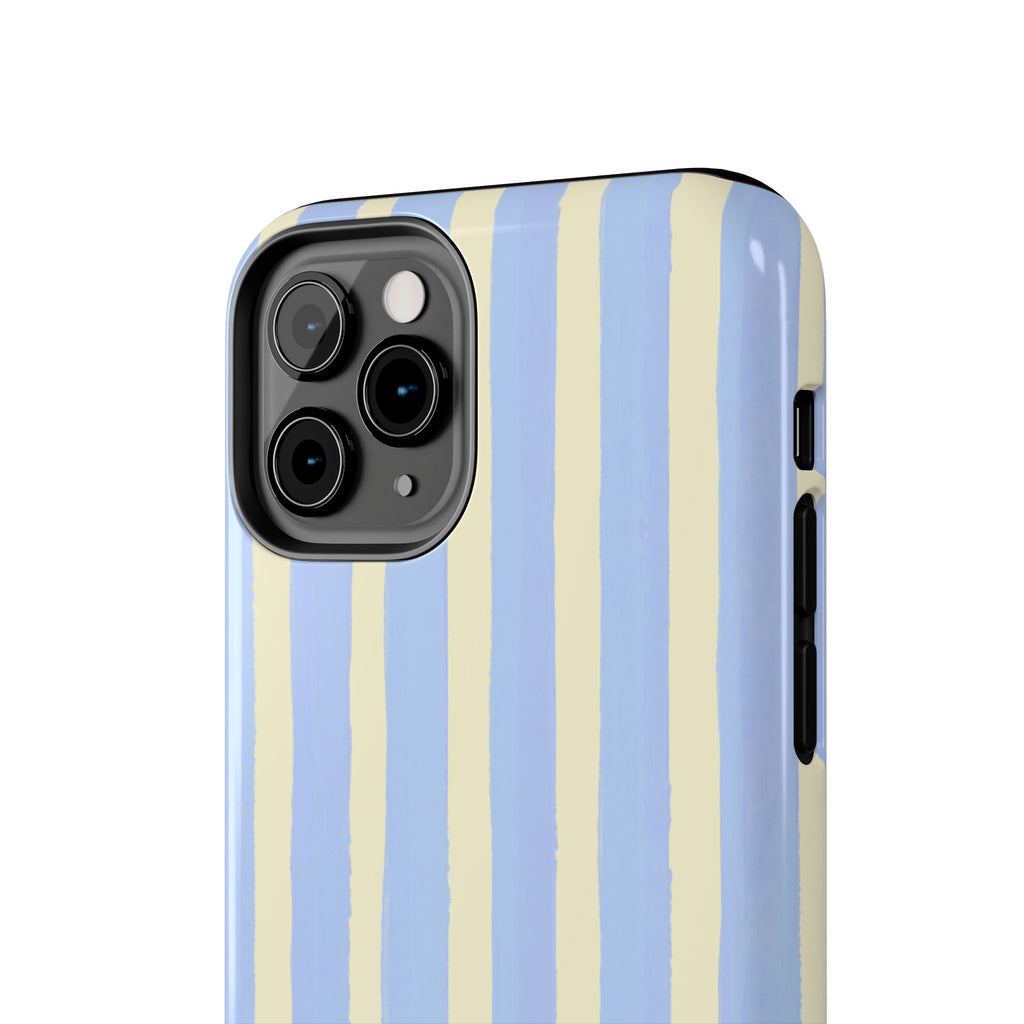 Pastel Blue & Cream Stripe Phone Case