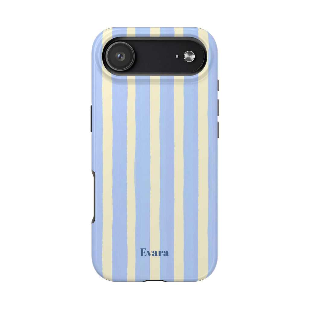Pastel Blue & Cream Stripe Phone Case