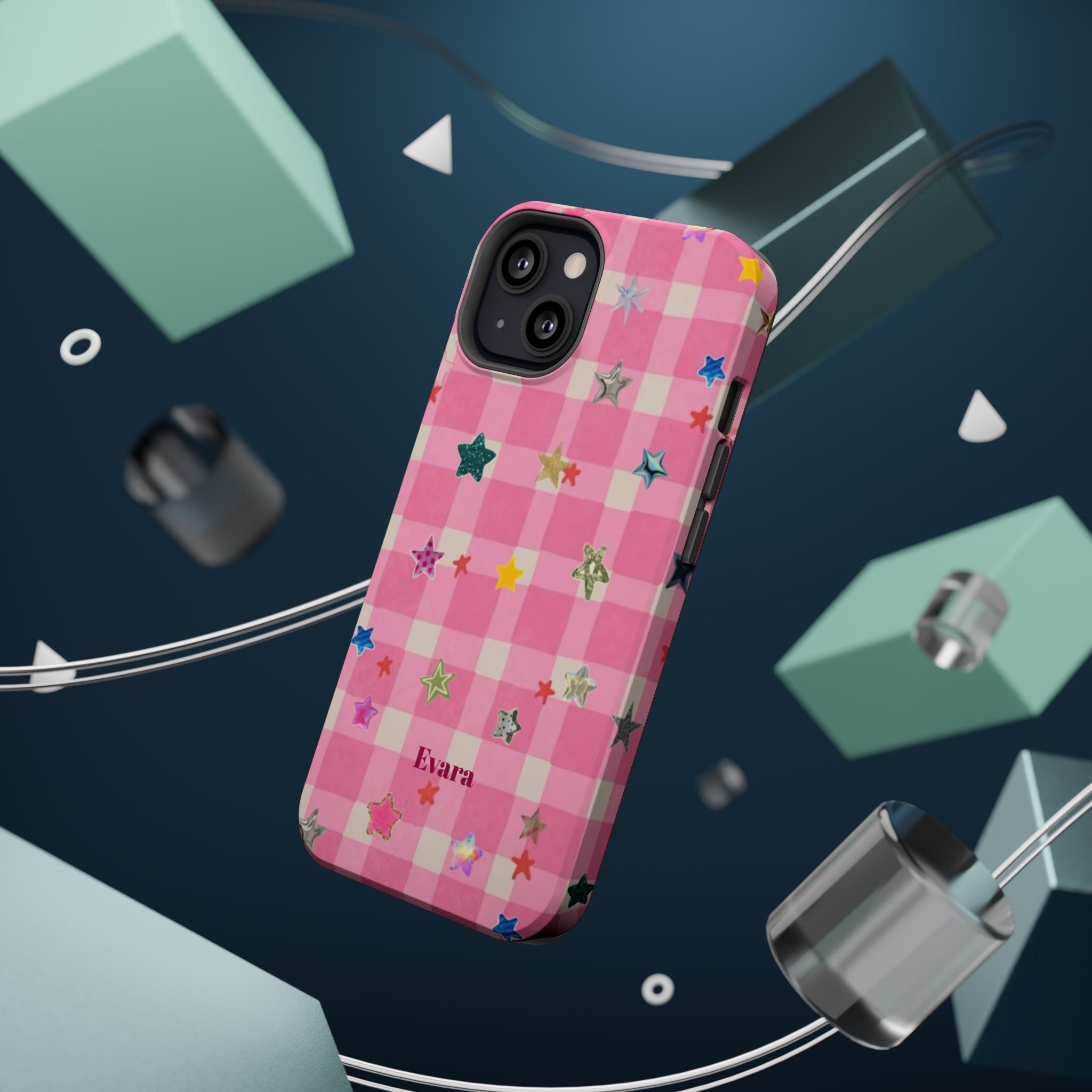Pink Gingham Star Phone Case- Magsafe