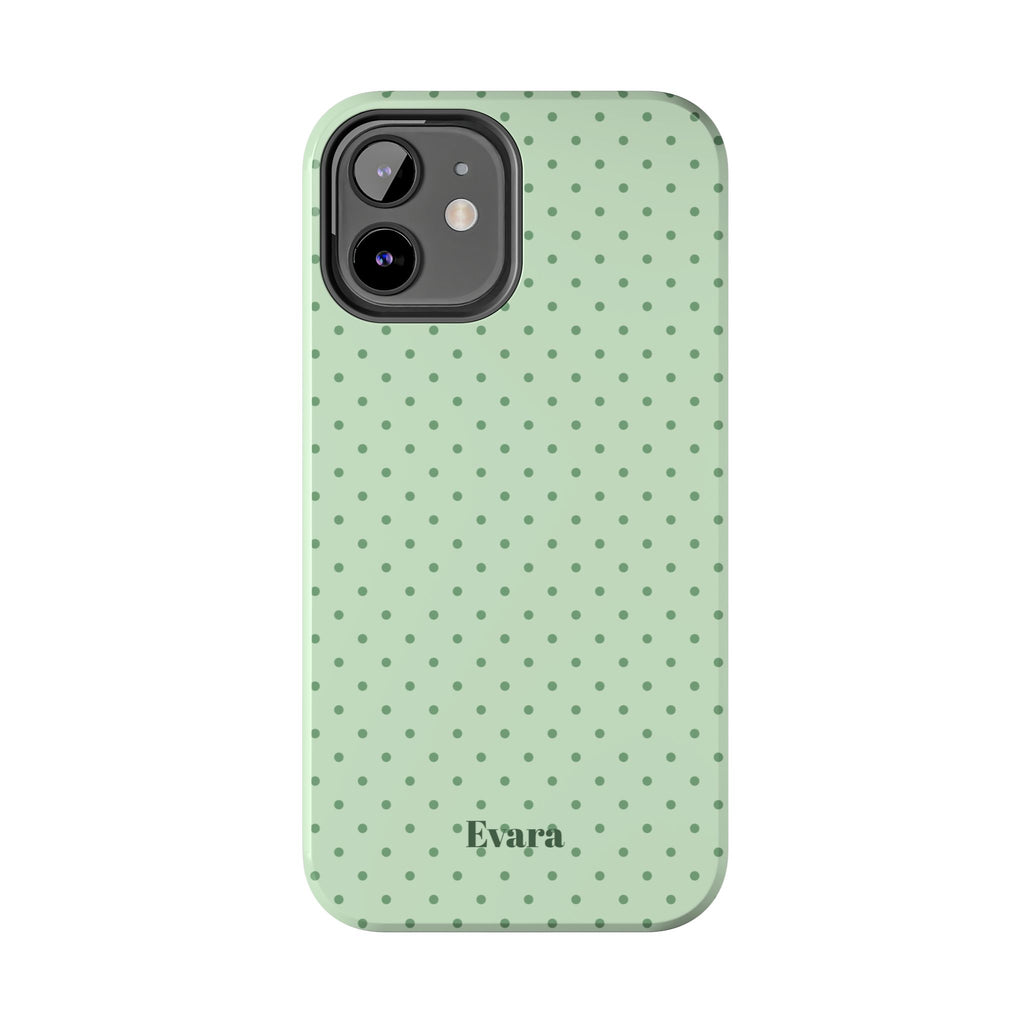 Mint Polka Dot Tough Phone Case — Protective Stylish Phone Cover