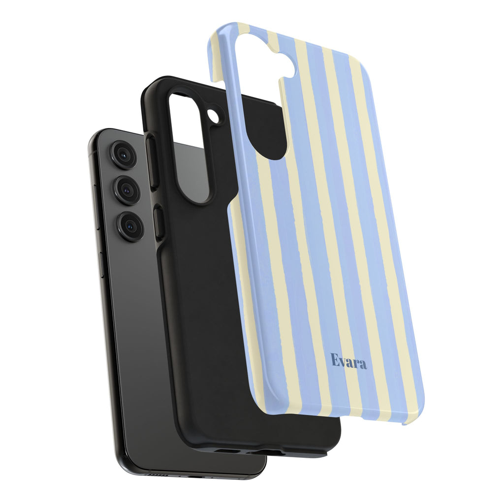 Pastel Blue & Cream Stripe Phone Case