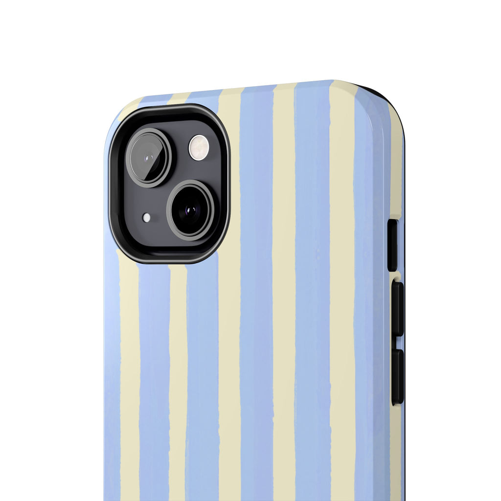 Pastel Blue & Cream Stripe Phone Case
