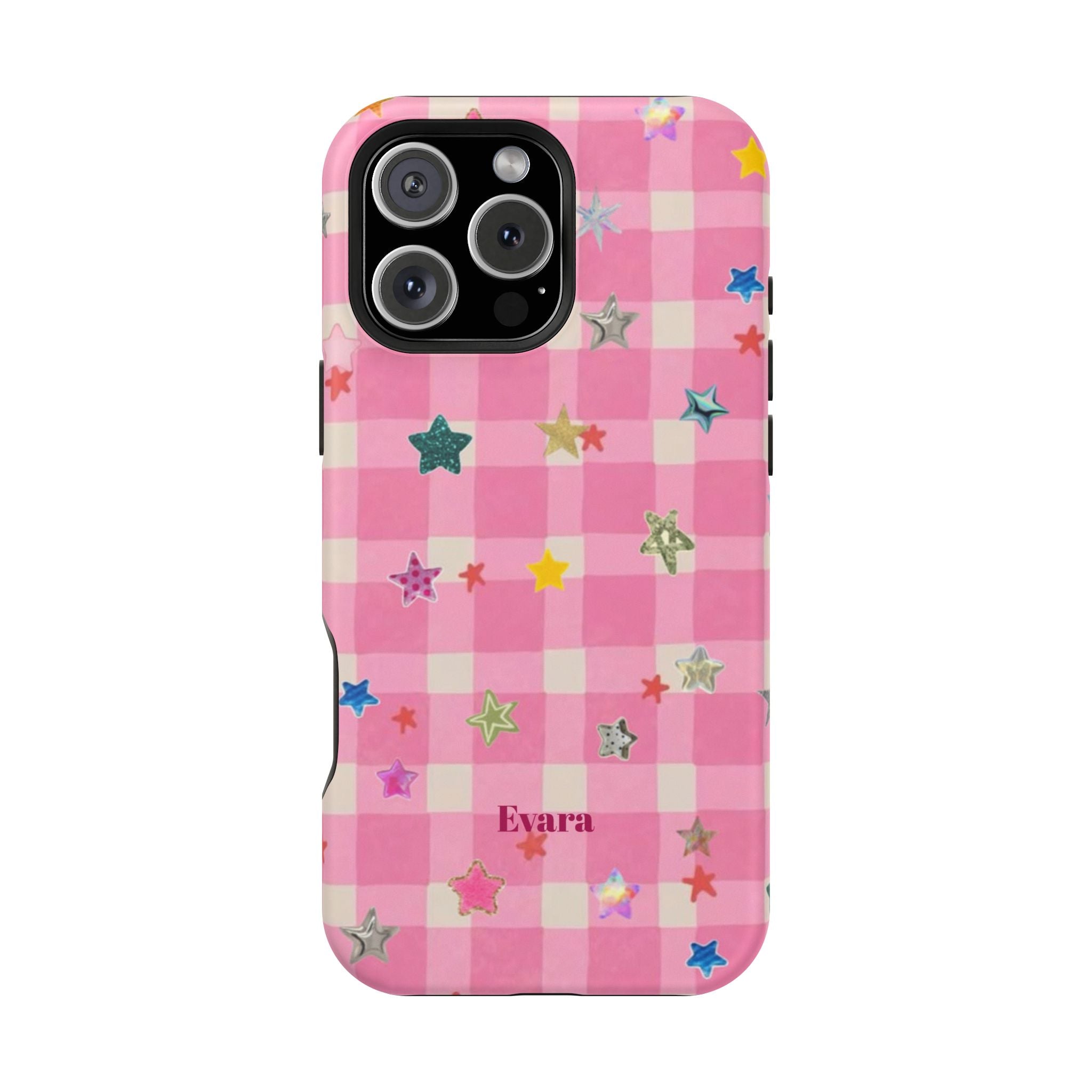 Pink Gingham Star Phone Case- Magsafe