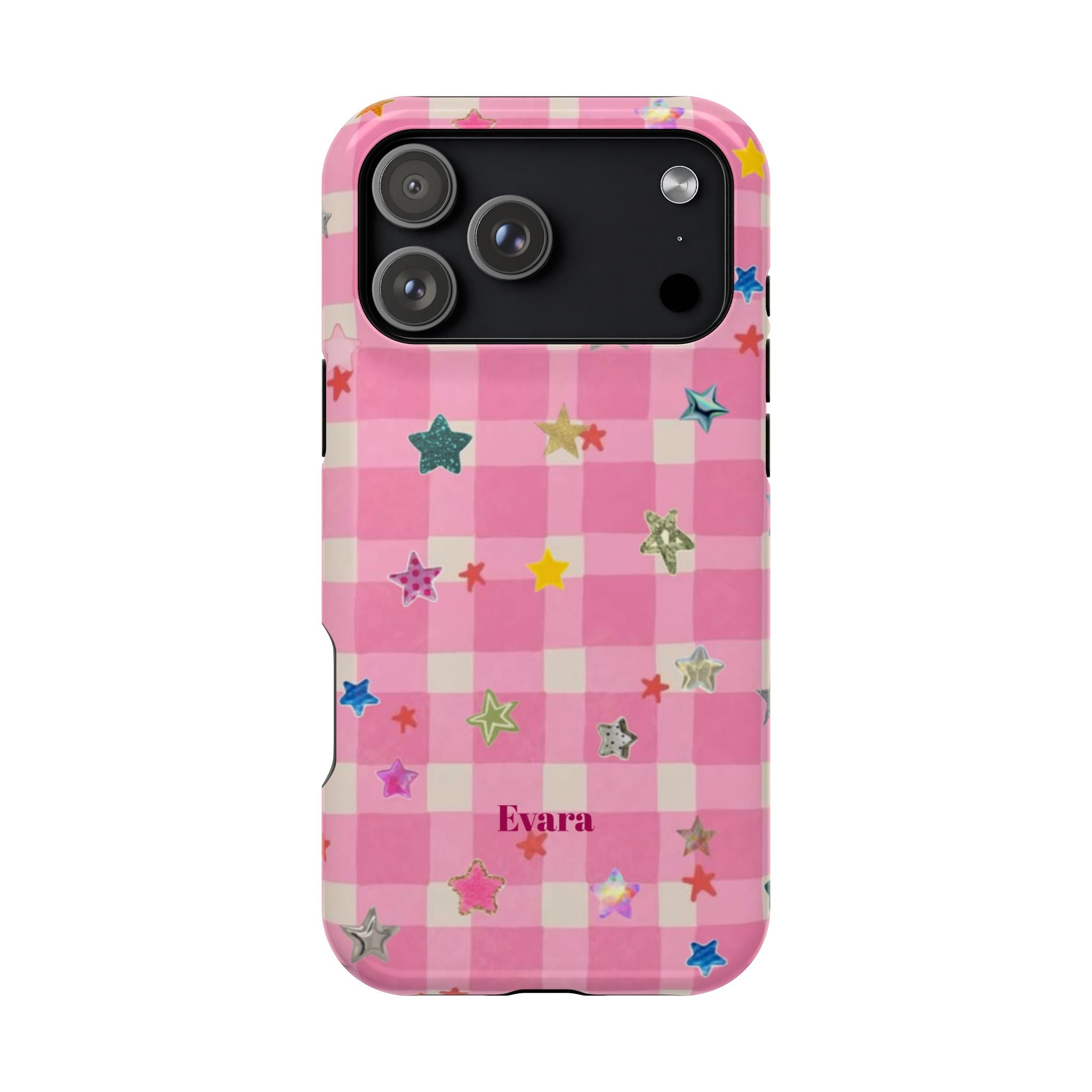 Pink Gingham Star Phone Case- Magsafe