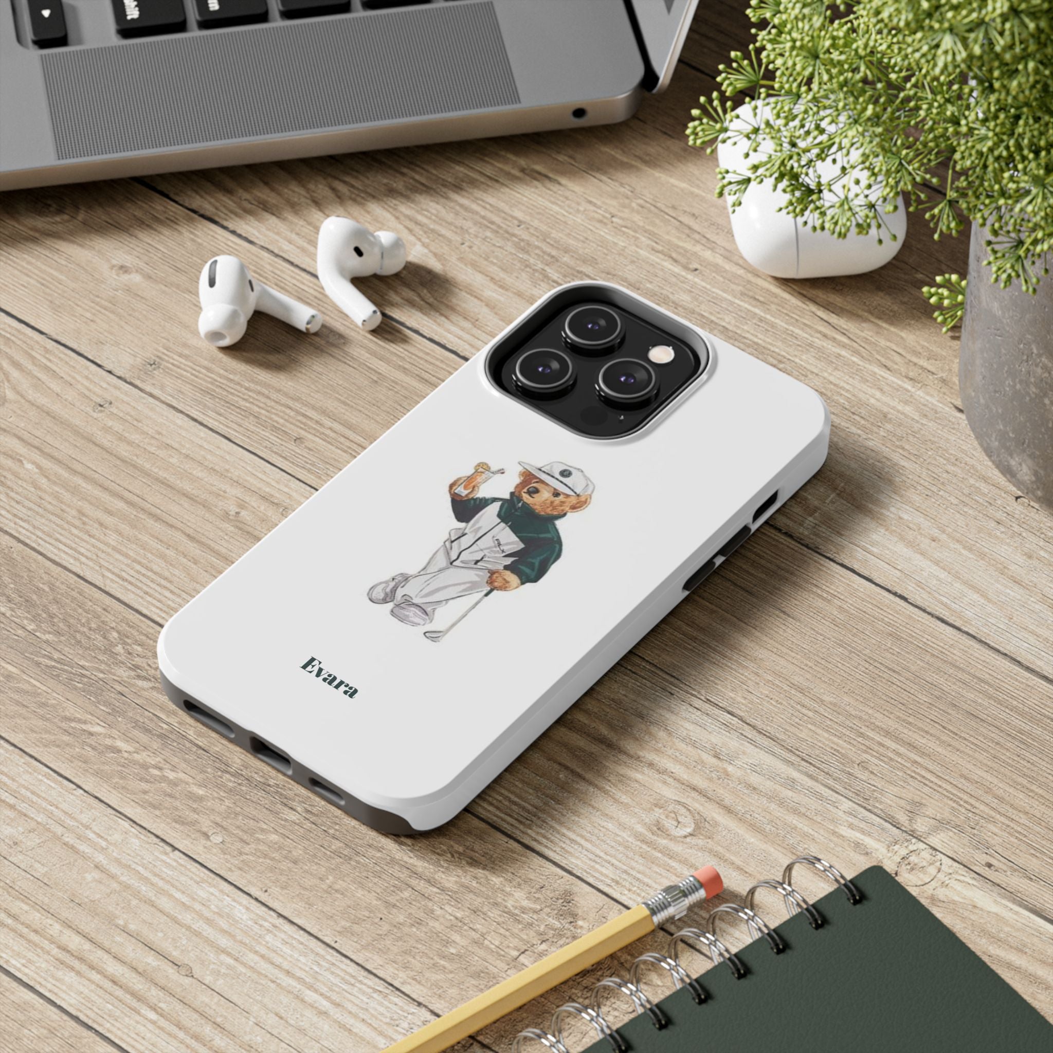 Tough Phone Case — Personalized Golf Bear Design