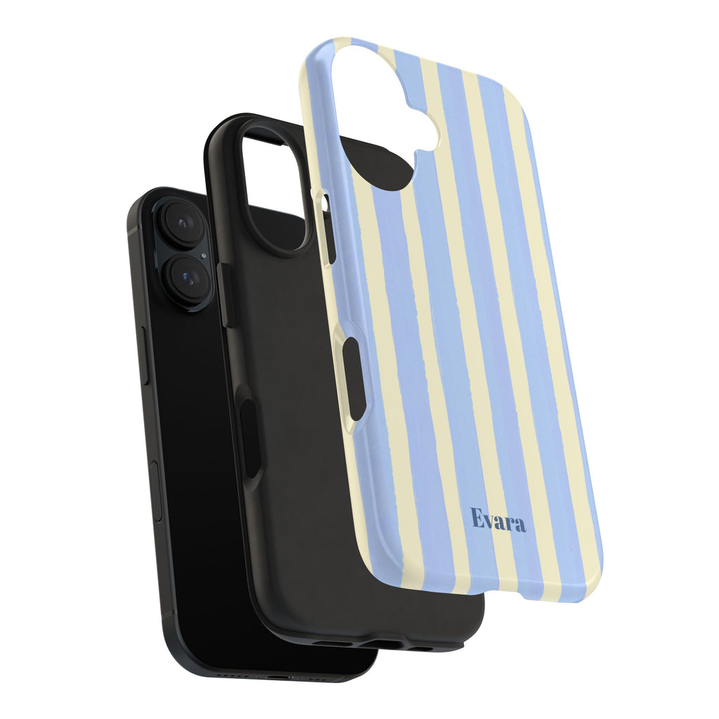 Pastel Blue & Cream Stripe Phone Case