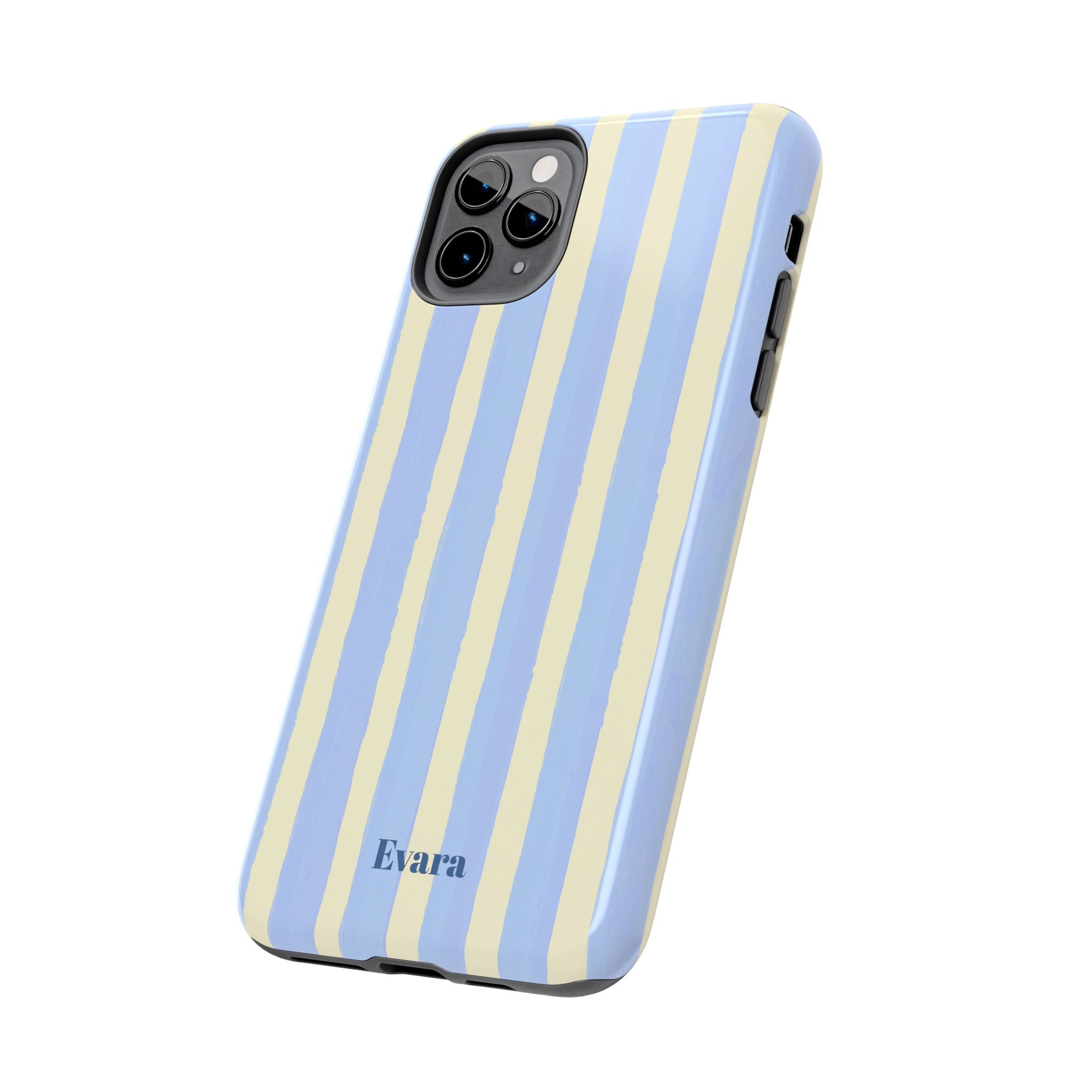 Pastel Blue & Cream Stripe Phone Case