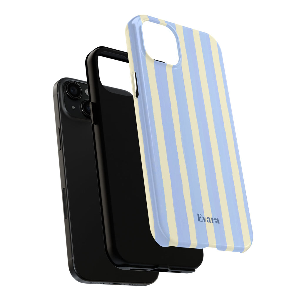 Pastel Blue & Cream Stripe Phone Case