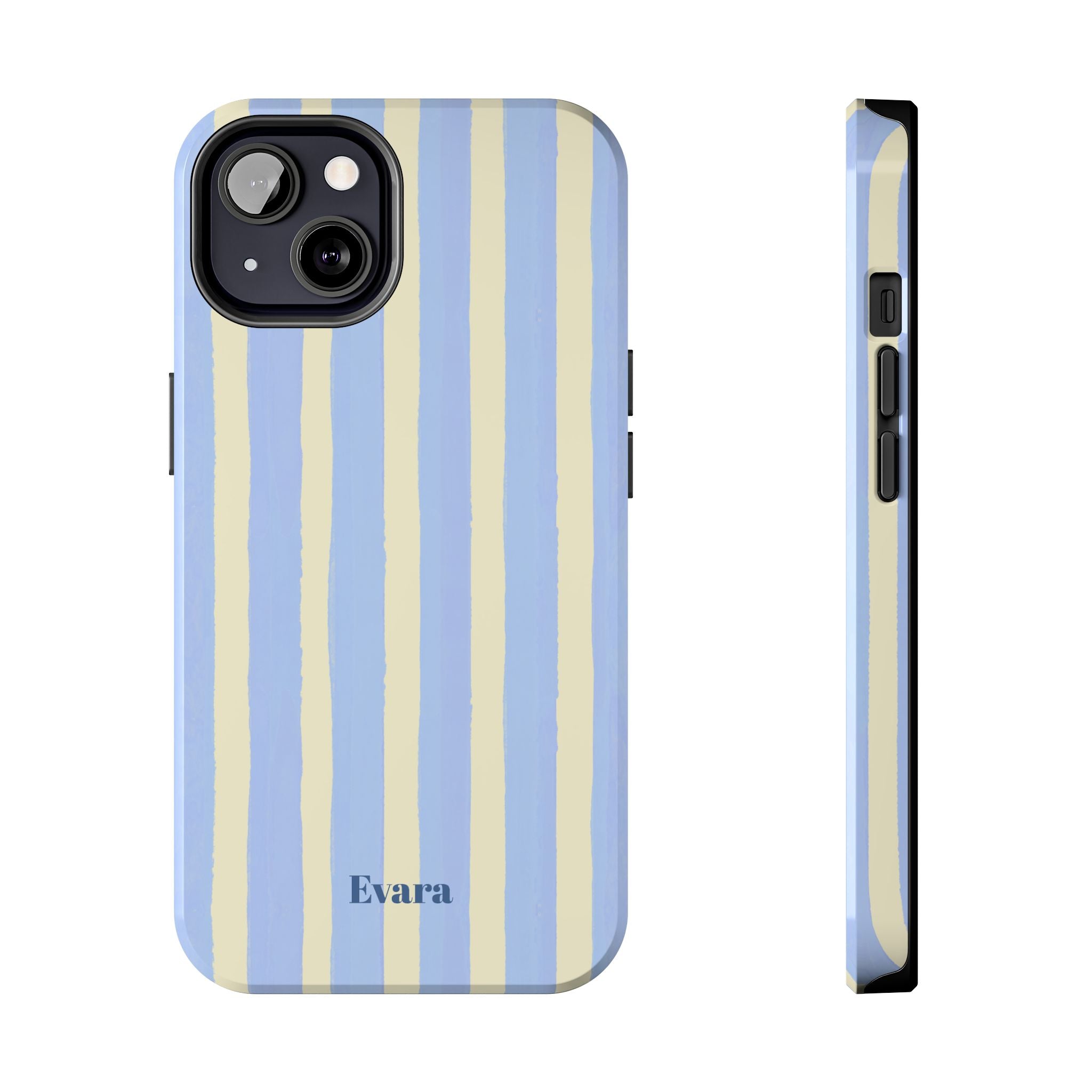 Pastel Blue & Cream Stripe Phone Case