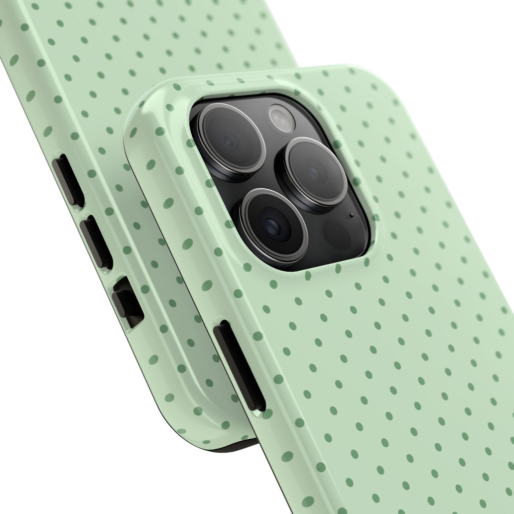 Mint Polka Dot Tough Phone Case — Protective Stylish Phone Cover