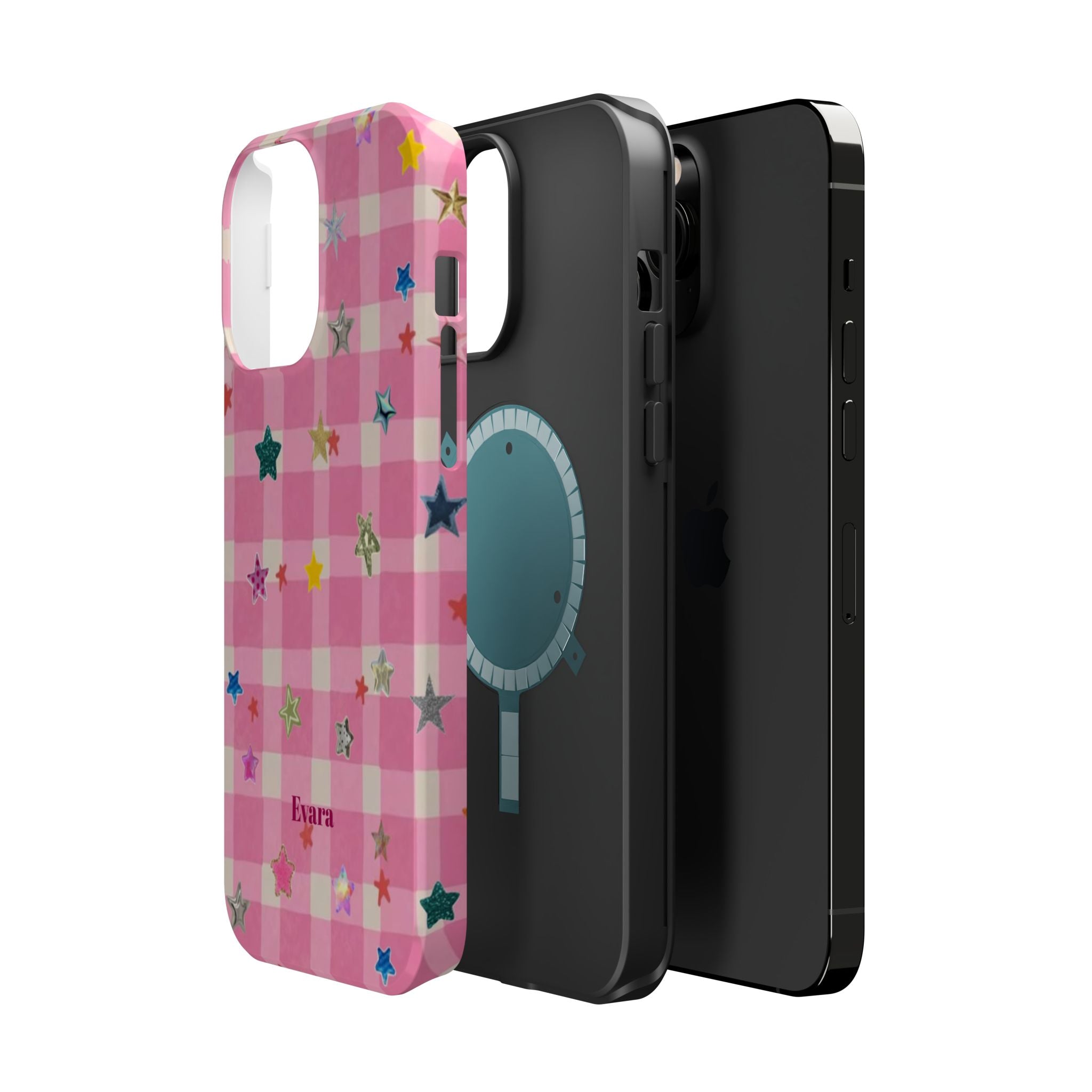 Pink Gingham Star Phone Case- Magsafe