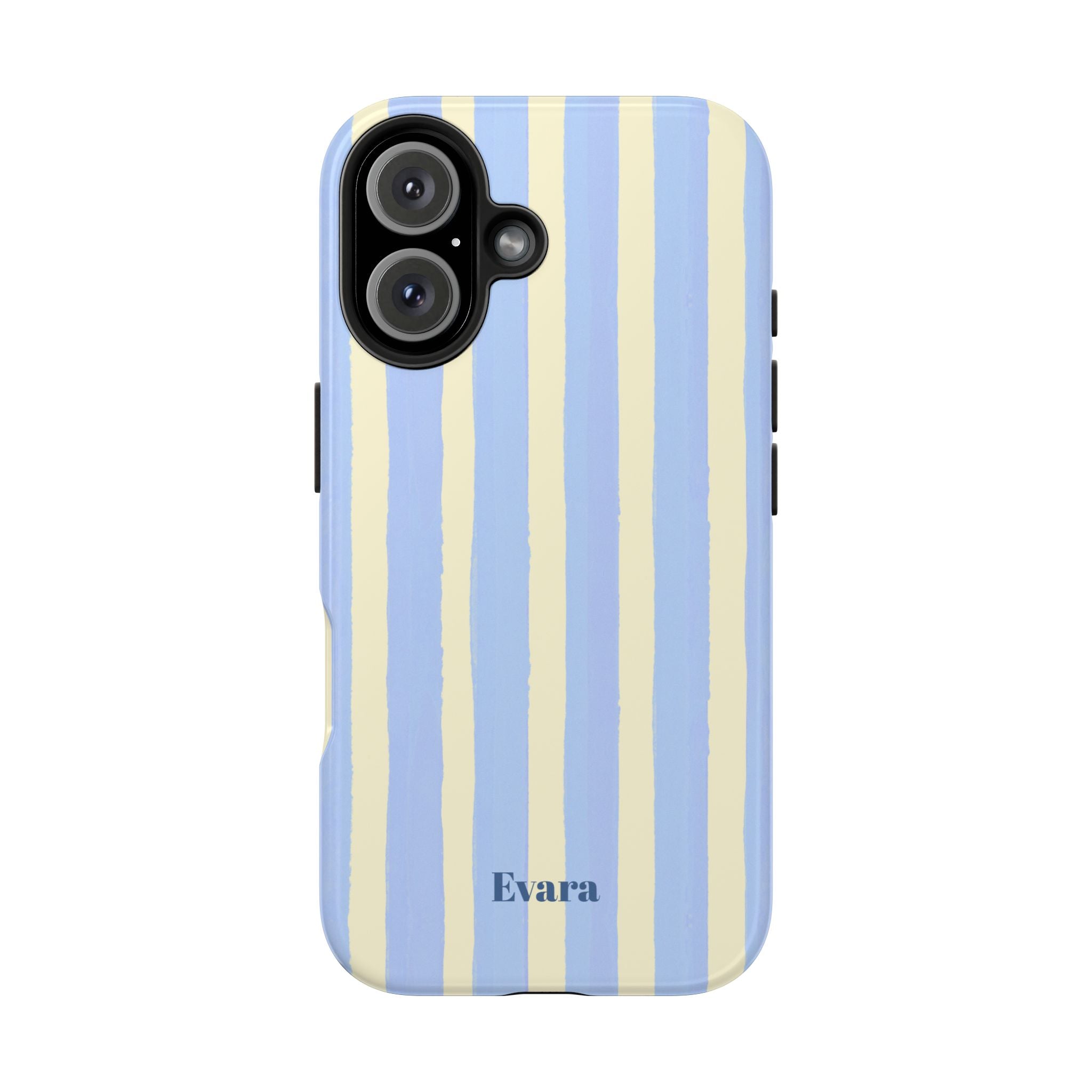 Pastel Blue & Cream Stripe Phone Case