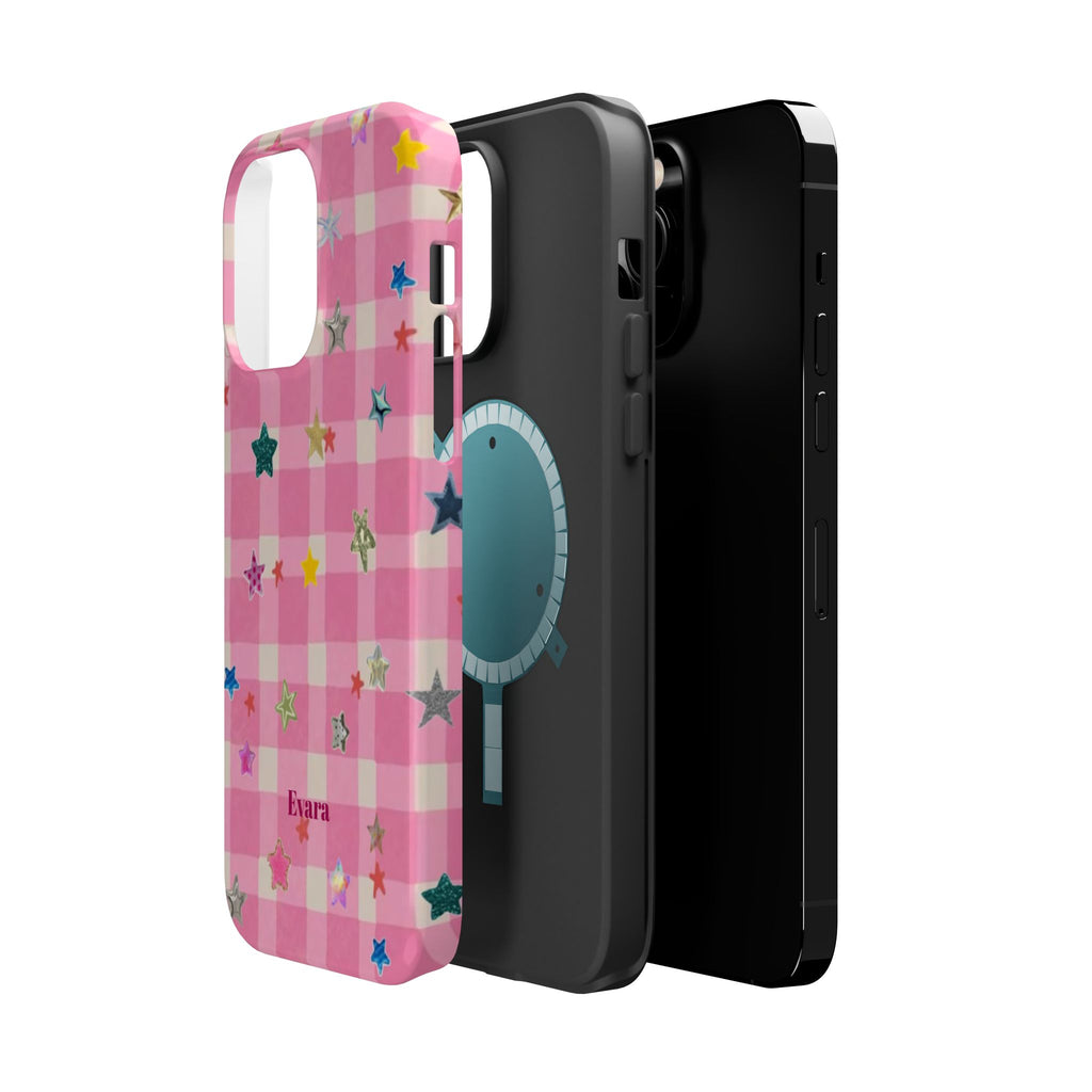 Pink Gingham Star Phone Case- Magsafe