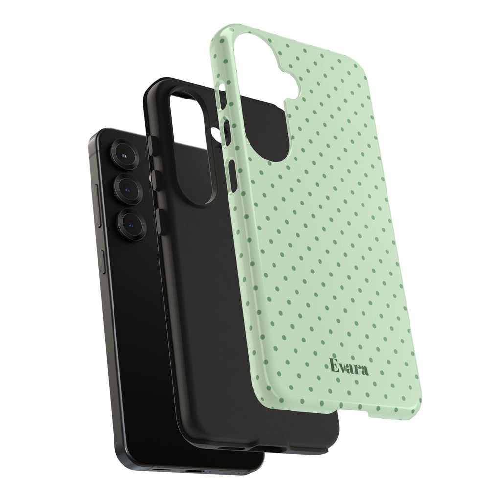 Mint Polka Dot Tough Phone Case — Protective Stylish Phone Cover
