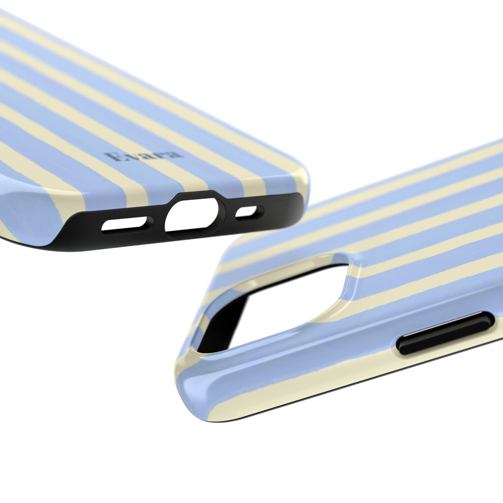 Pastel Blue & Cream Stripe Phone Case