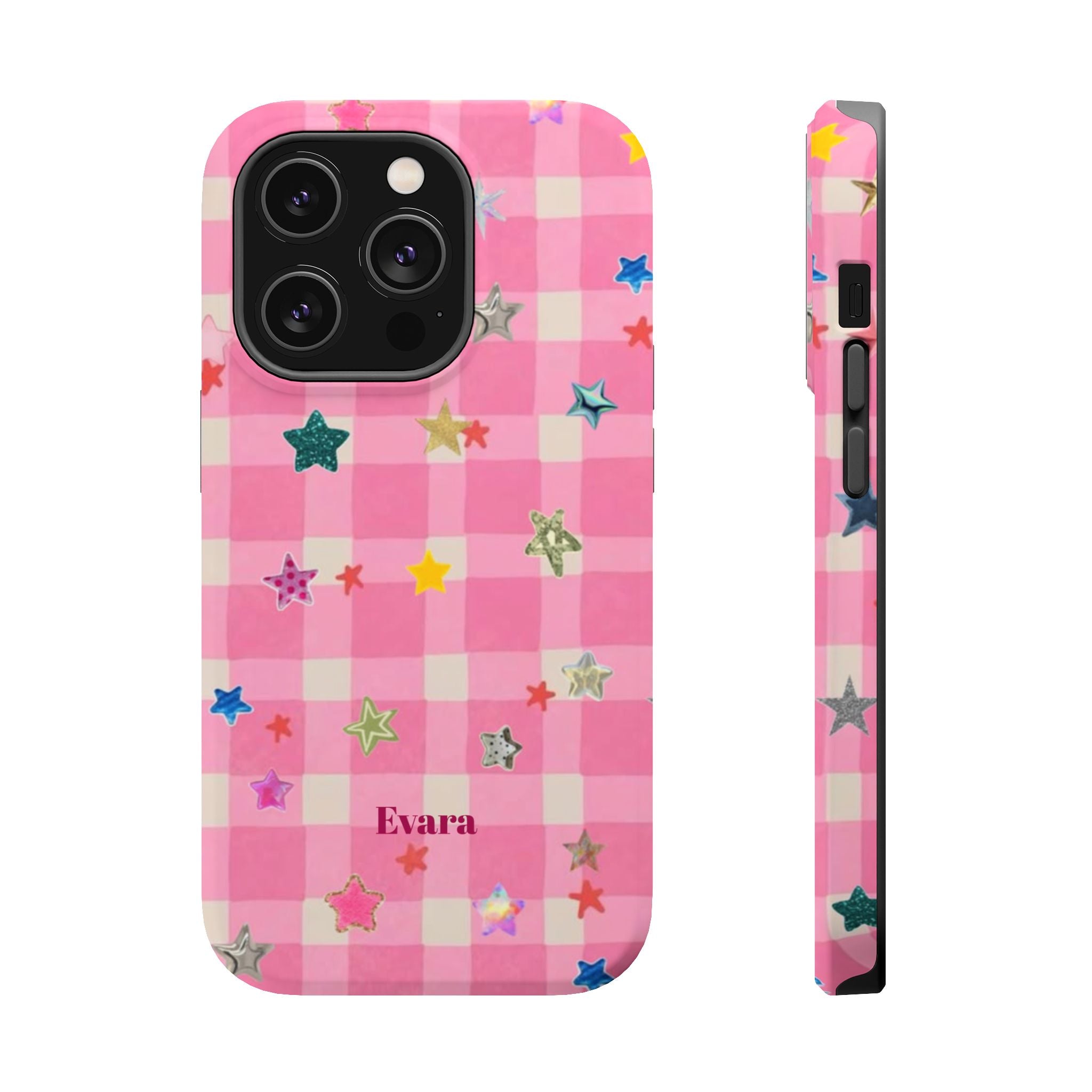 Pink Gingham Star Phone Case- Magsafe