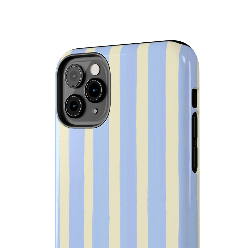 Pastel Blue & Cream Stripe Phone Case