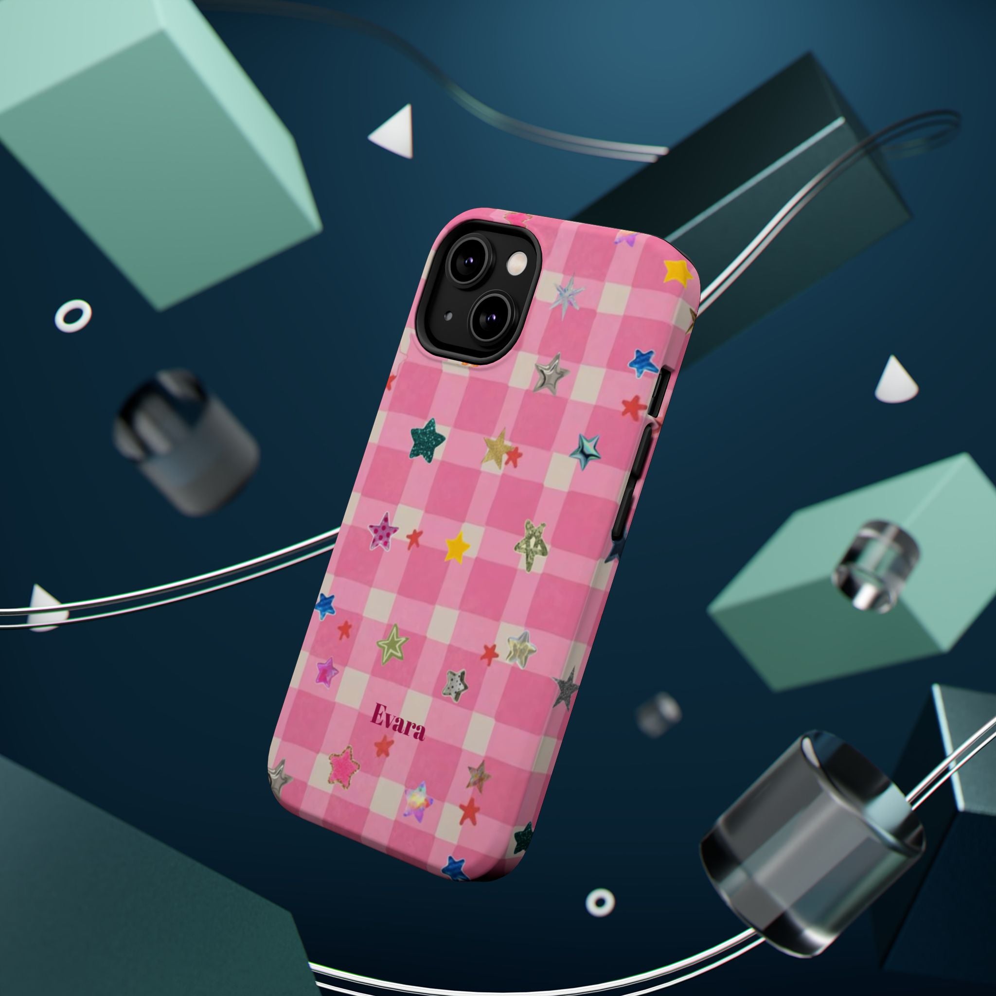 Pink Gingham Star Phone Case- Magsafe