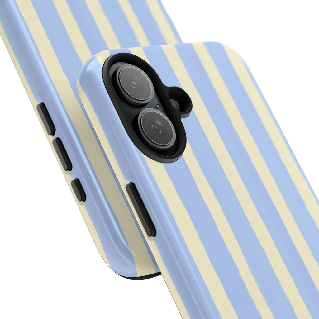 Pastel Blue & Cream Stripe Phone Case