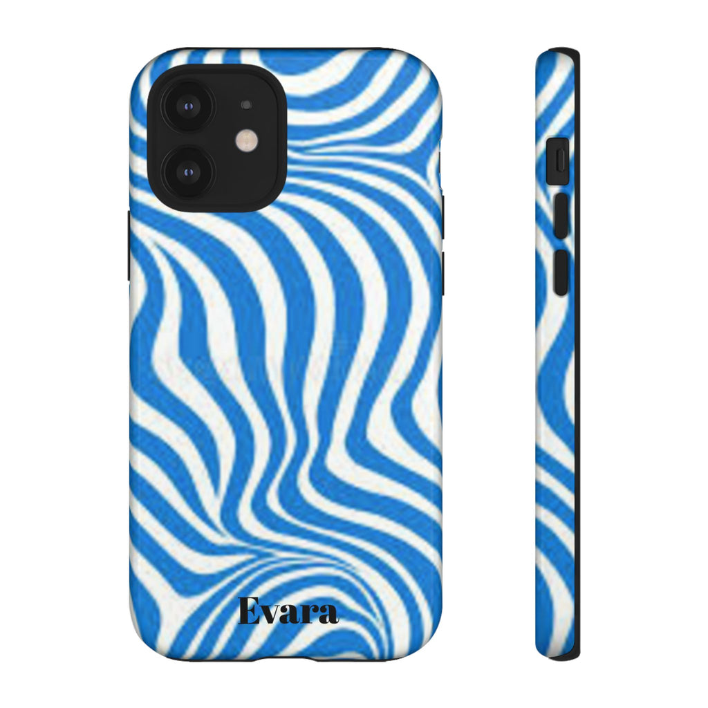 Blue Wavy Zebra Phone Case