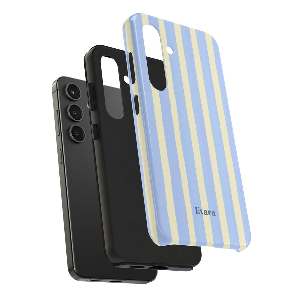 Pastel Blue & Cream Stripe Phone Case
