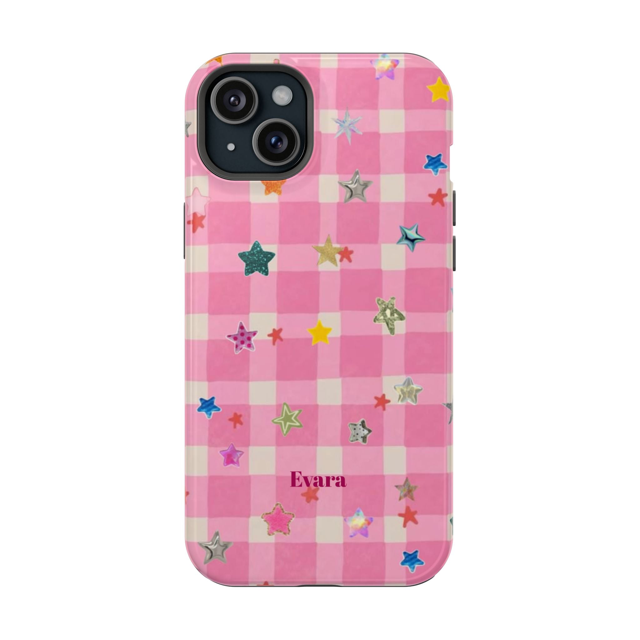Pink Gingham Star Phone Case- Magsafe