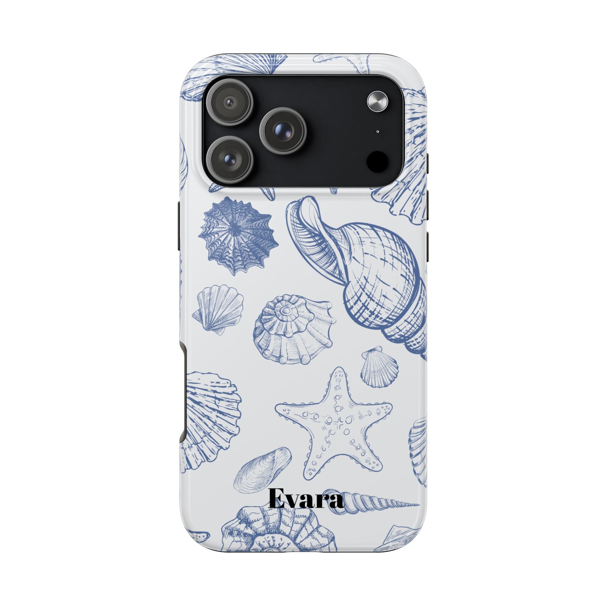 Blue Coastal Shell Pattern Phone Case