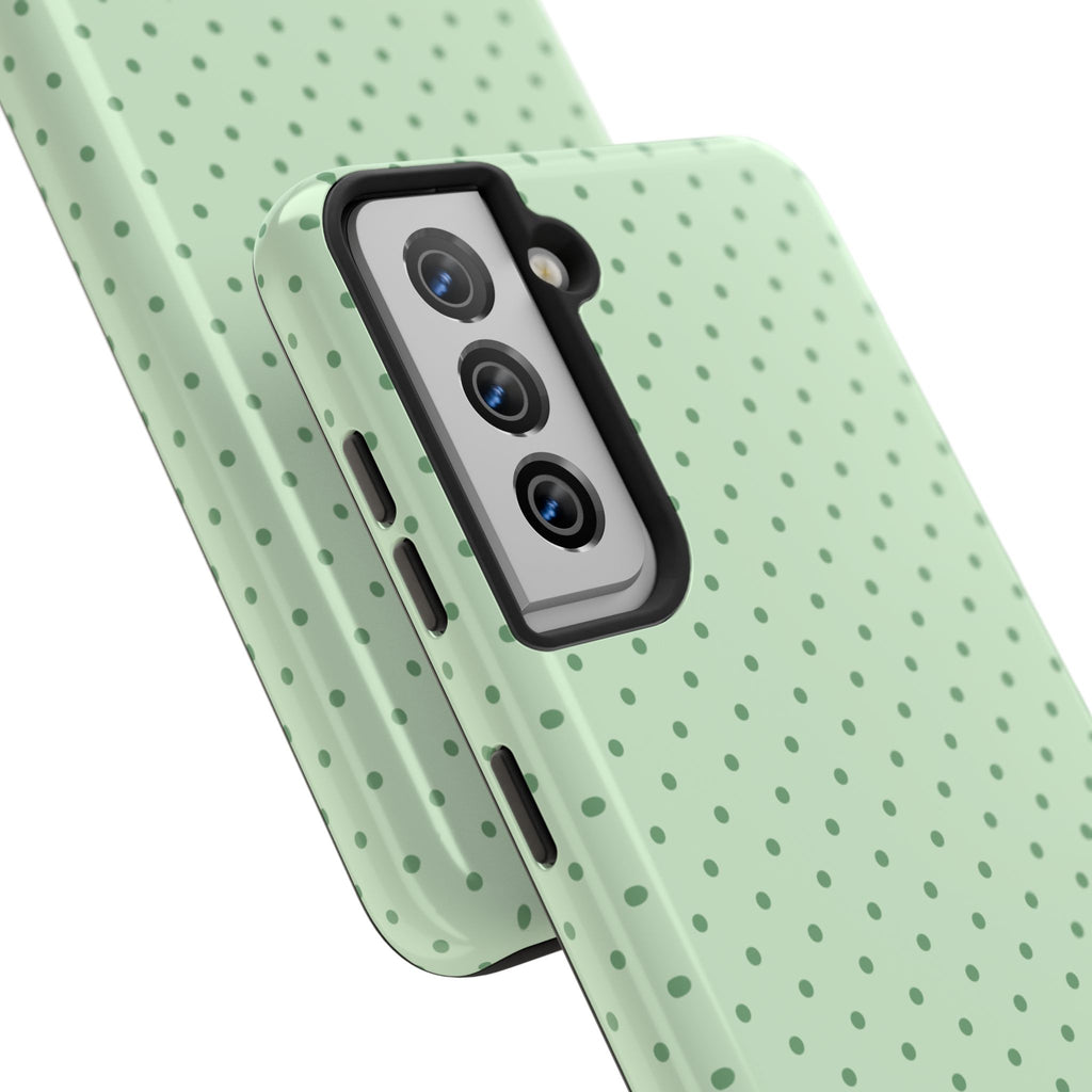 Mint Polka Dot Tough Phone Case — Protective Stylish Phone Cover