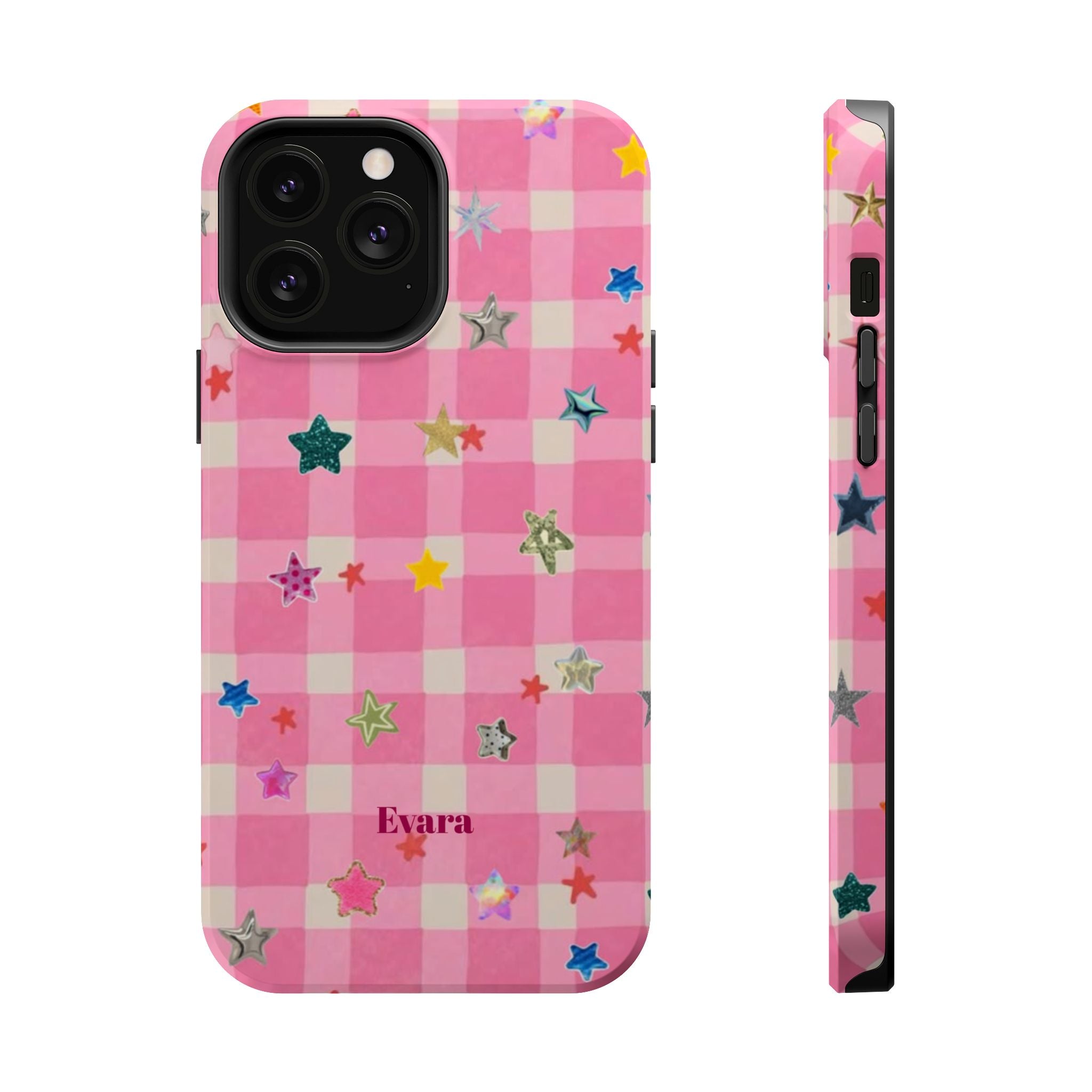 Pink Gingham Star Phone Case- Magsafe