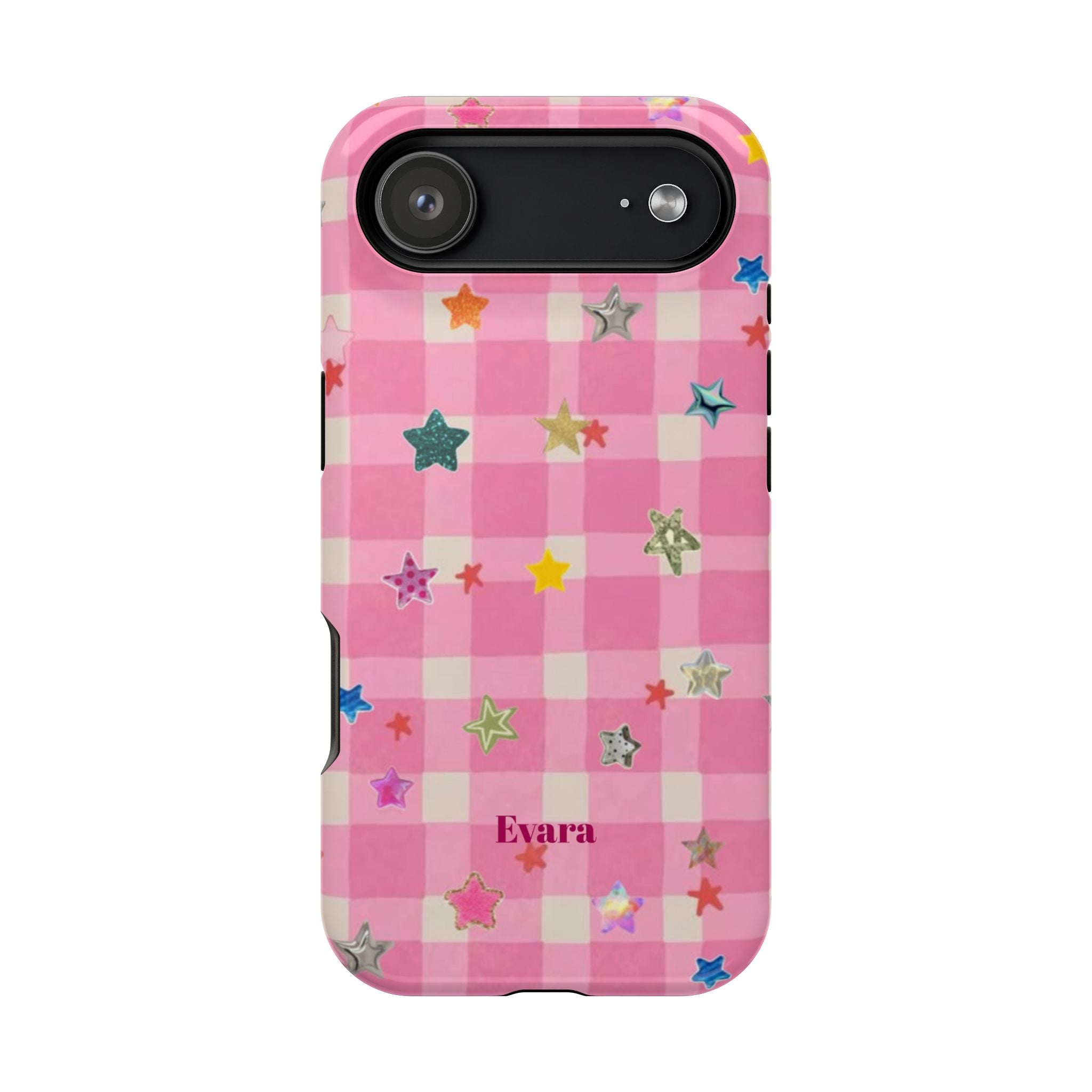 Pink Gingham Star Phone Case- Magsafe