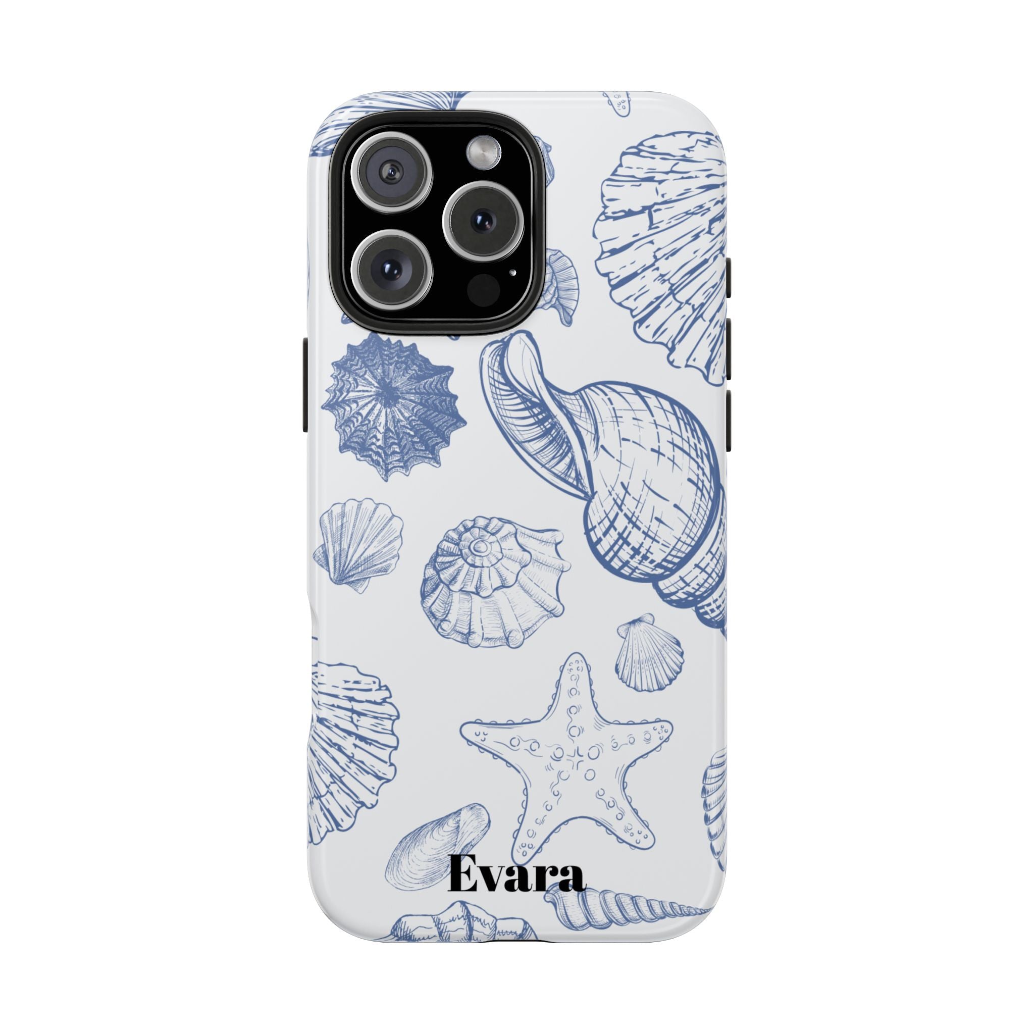 Blue Coastal Shell Pattern Phone Case