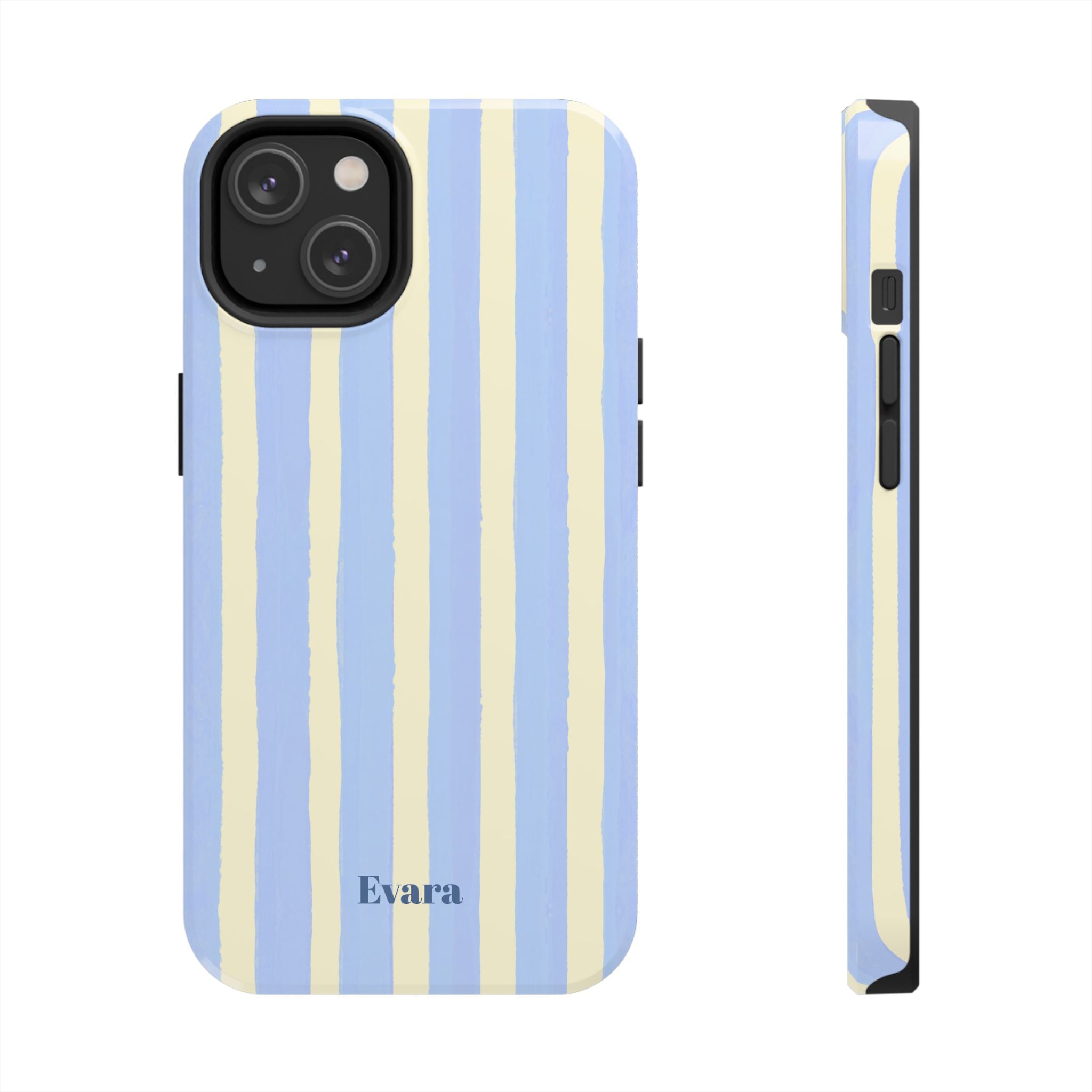 Pastel Blue & Cream Stripe Phone Case