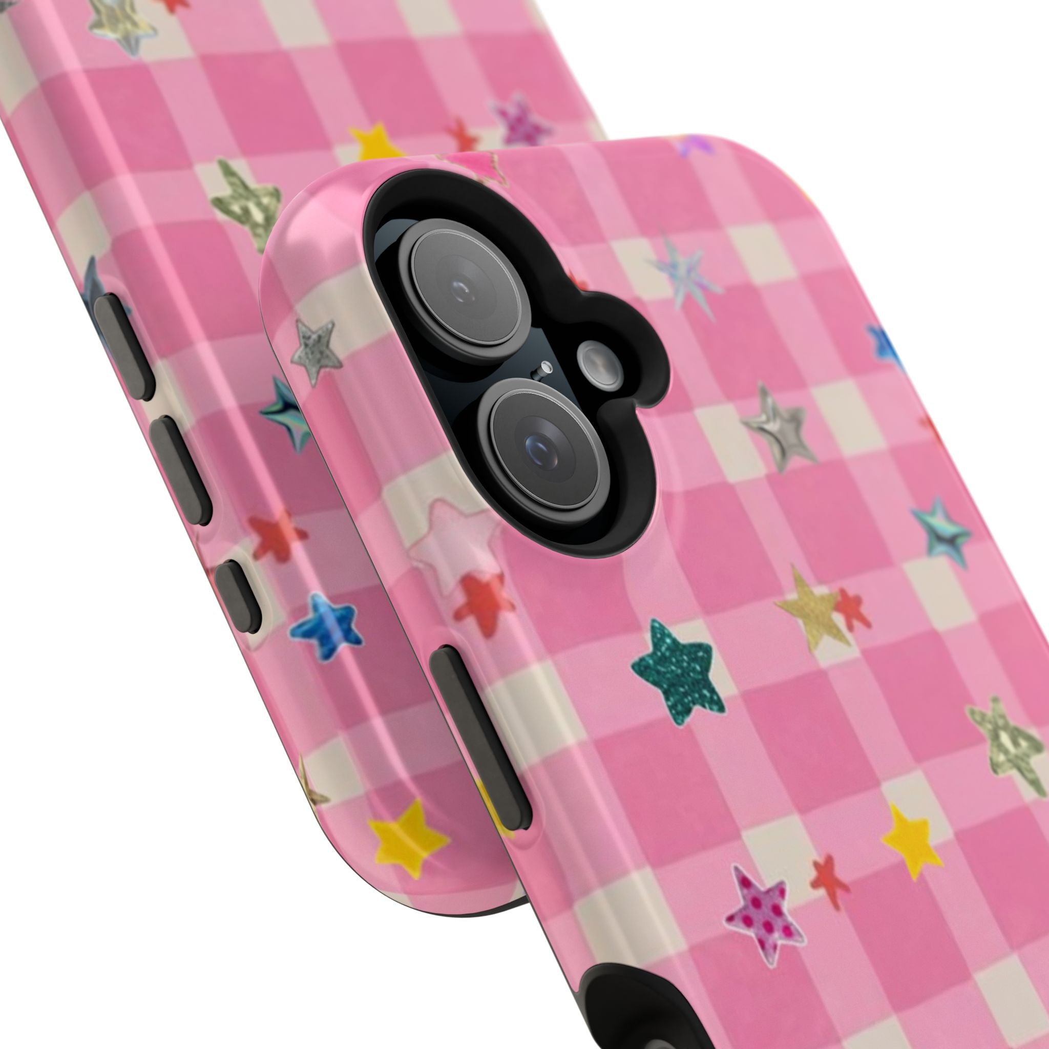 Pink Gingham Star Phone Case- Magsafe
