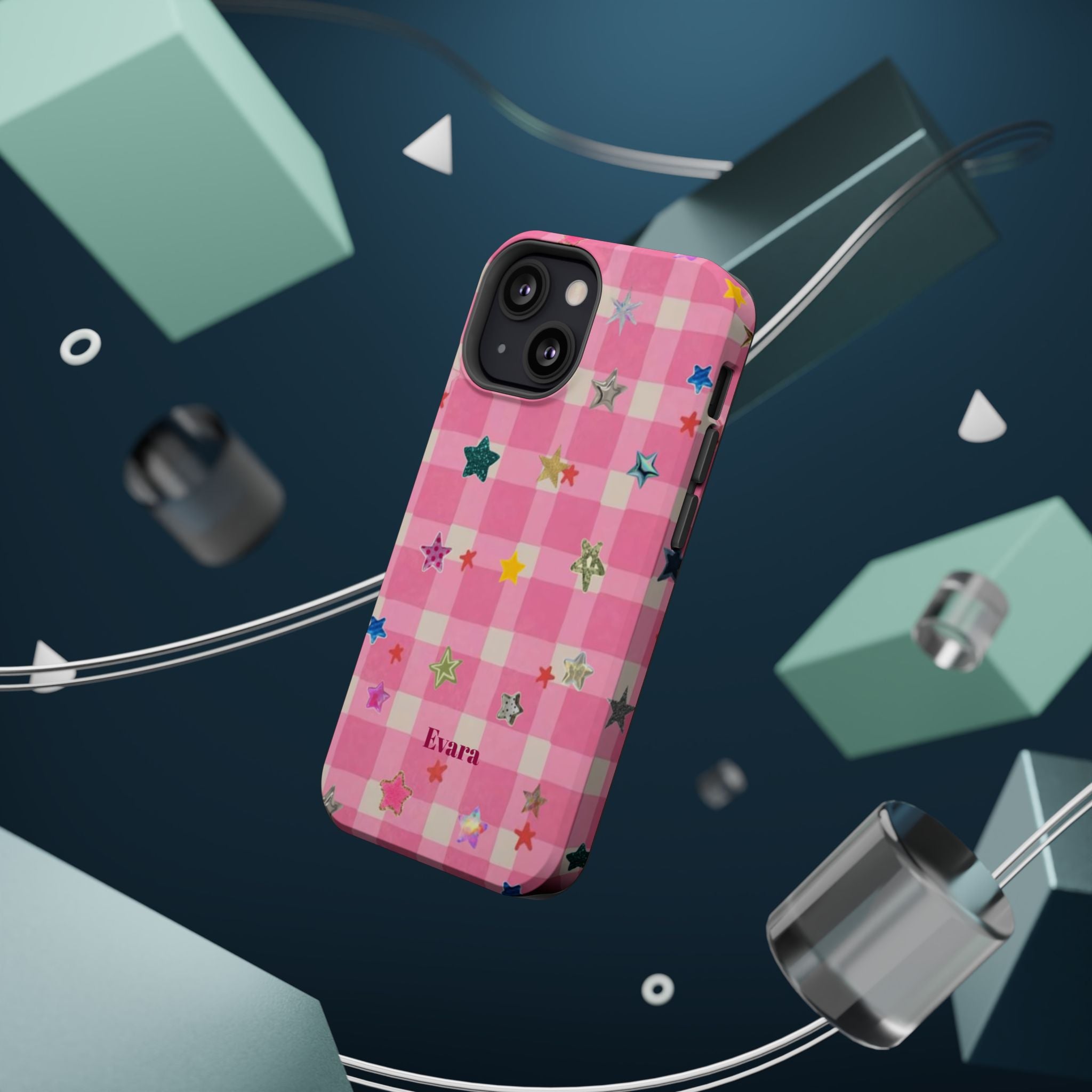 Pink Gingham Star Phone Case- Magsafe