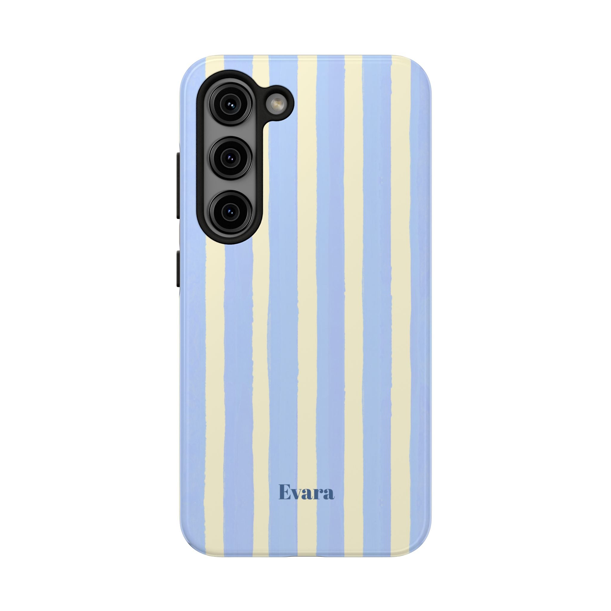 Pastel Blue & Cream Stripe Phone Case