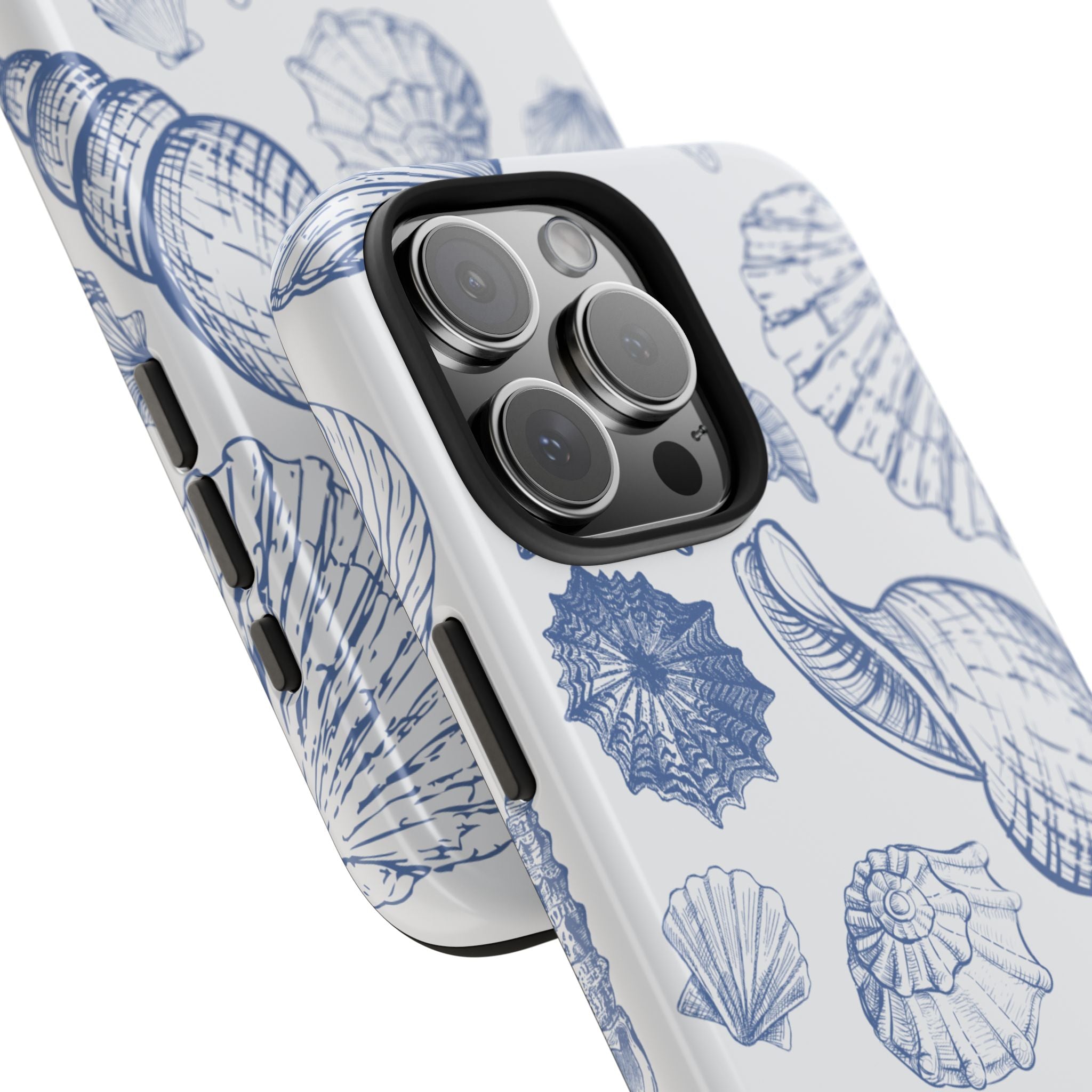 Blue Coastal Shell Pattern Phone Case
