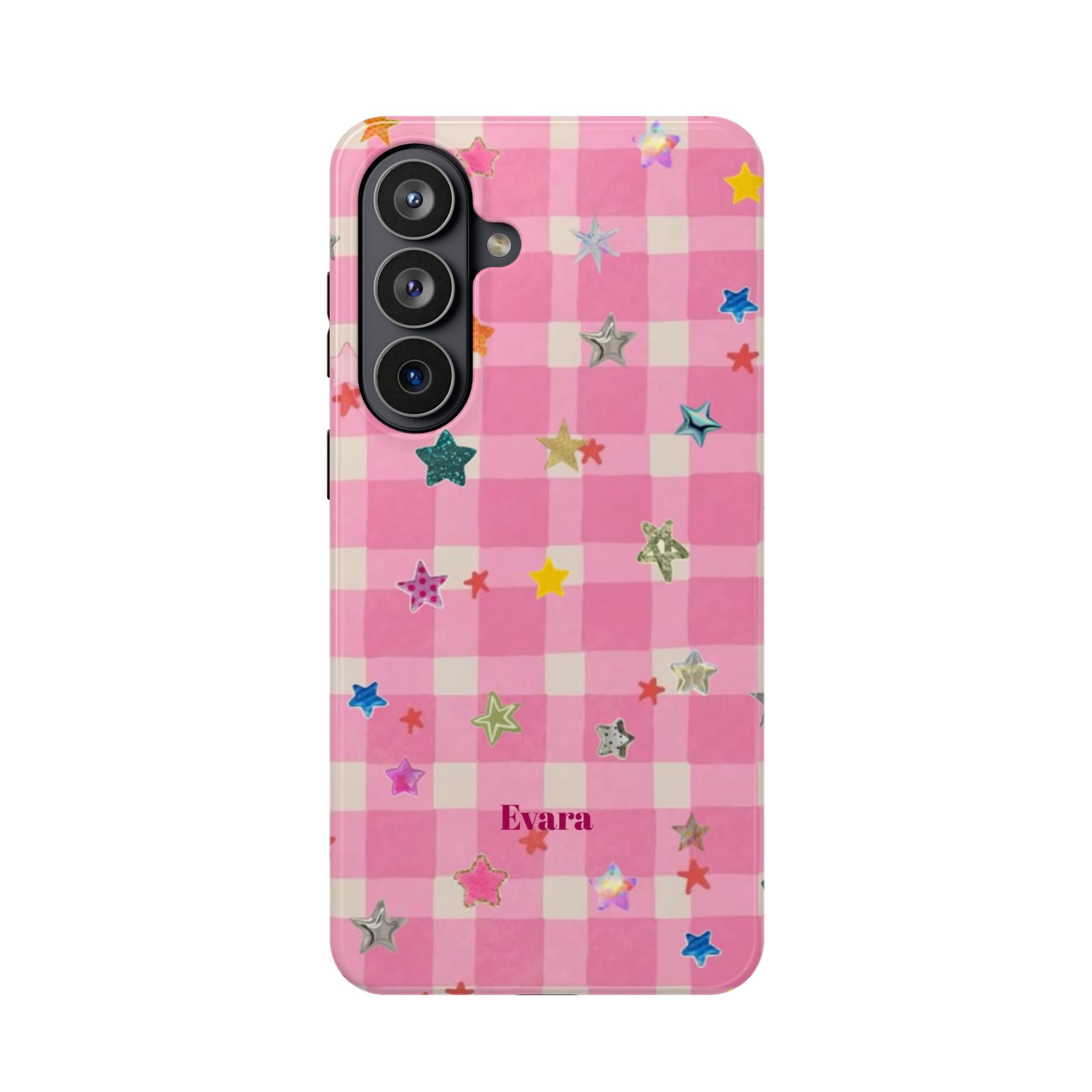 Pink Gingham Star Phone Case- Magsafe