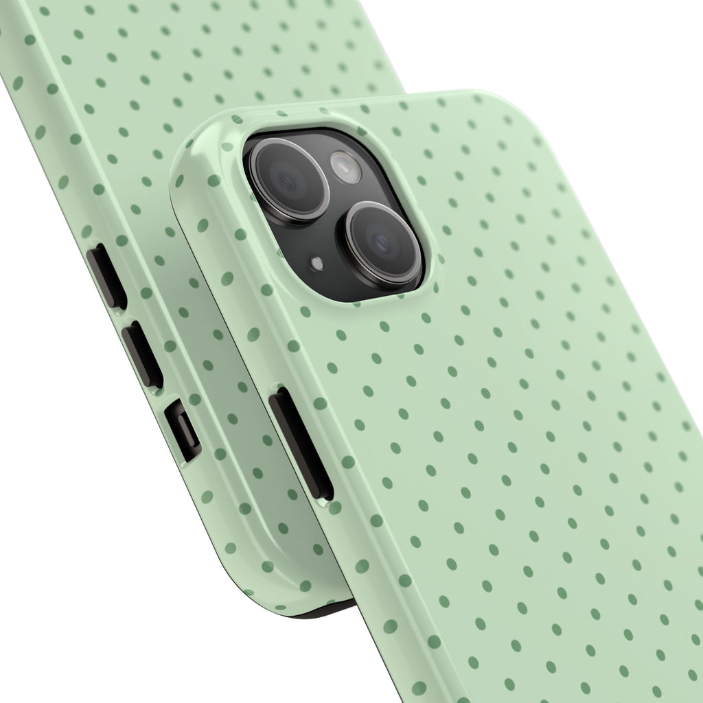 Mint Polka Dot Tough Phone Case — Protective Stylish Phone Cover